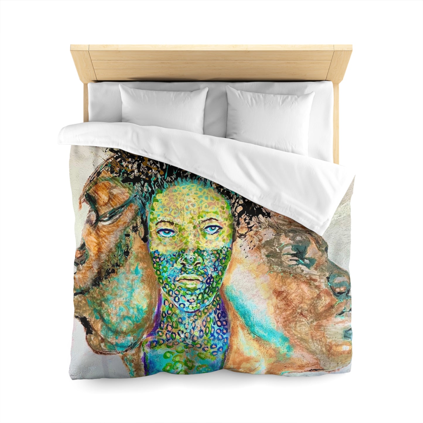 Artistic Microfiber Duvet Cover - Abstract Landscape Design for Modern Bedrooms