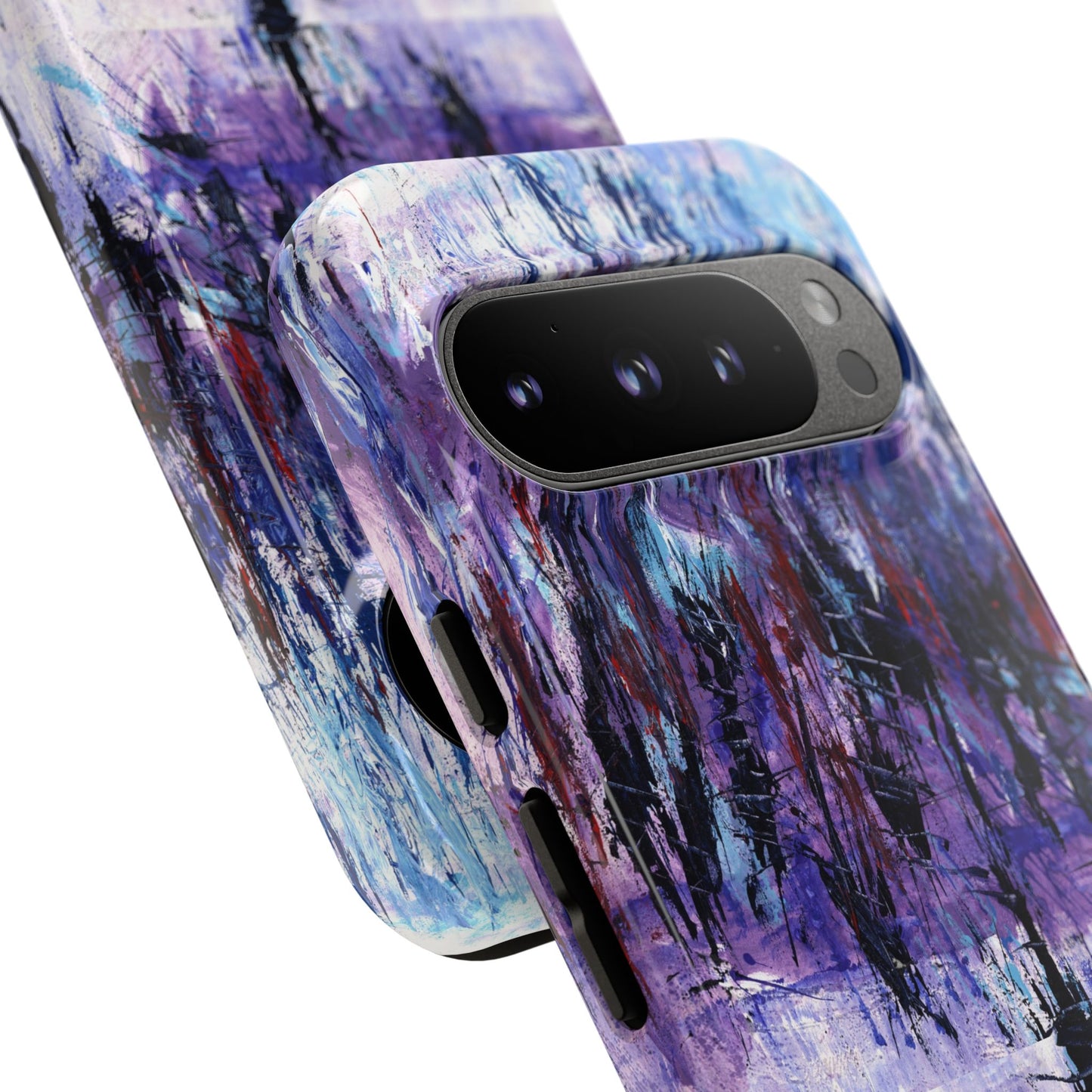 Abstract Purple Phone Case, Stylish & Protective Cover for Art Lovers- White Spring Image