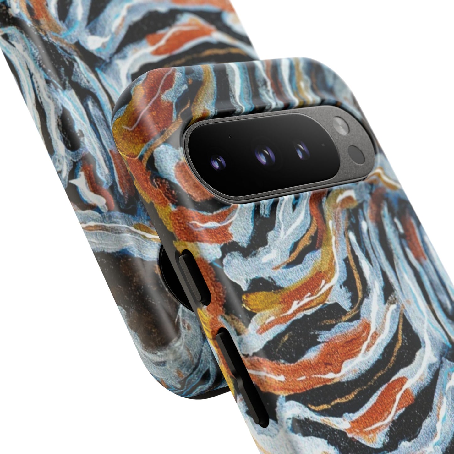 Artistic Tough Phone Case - Twin Zebras Image - Abstract Zebra Design
