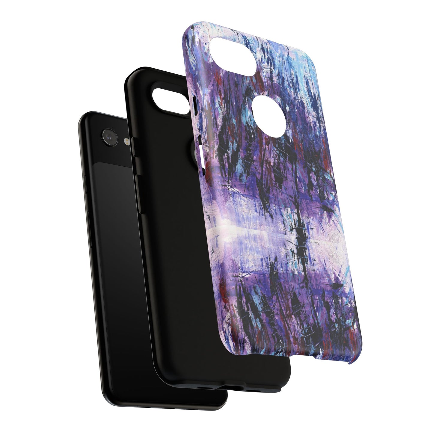 Abstract Purple Phone Case, Stylish & Protective Cover for Art Lovers- White Spring Image