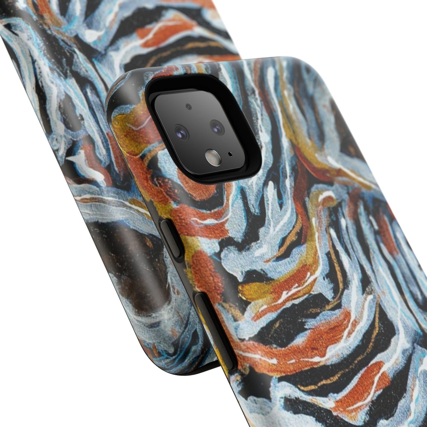 Artistic Tough Phone Case - Twin Zebras Image - Abstract Zebra Design