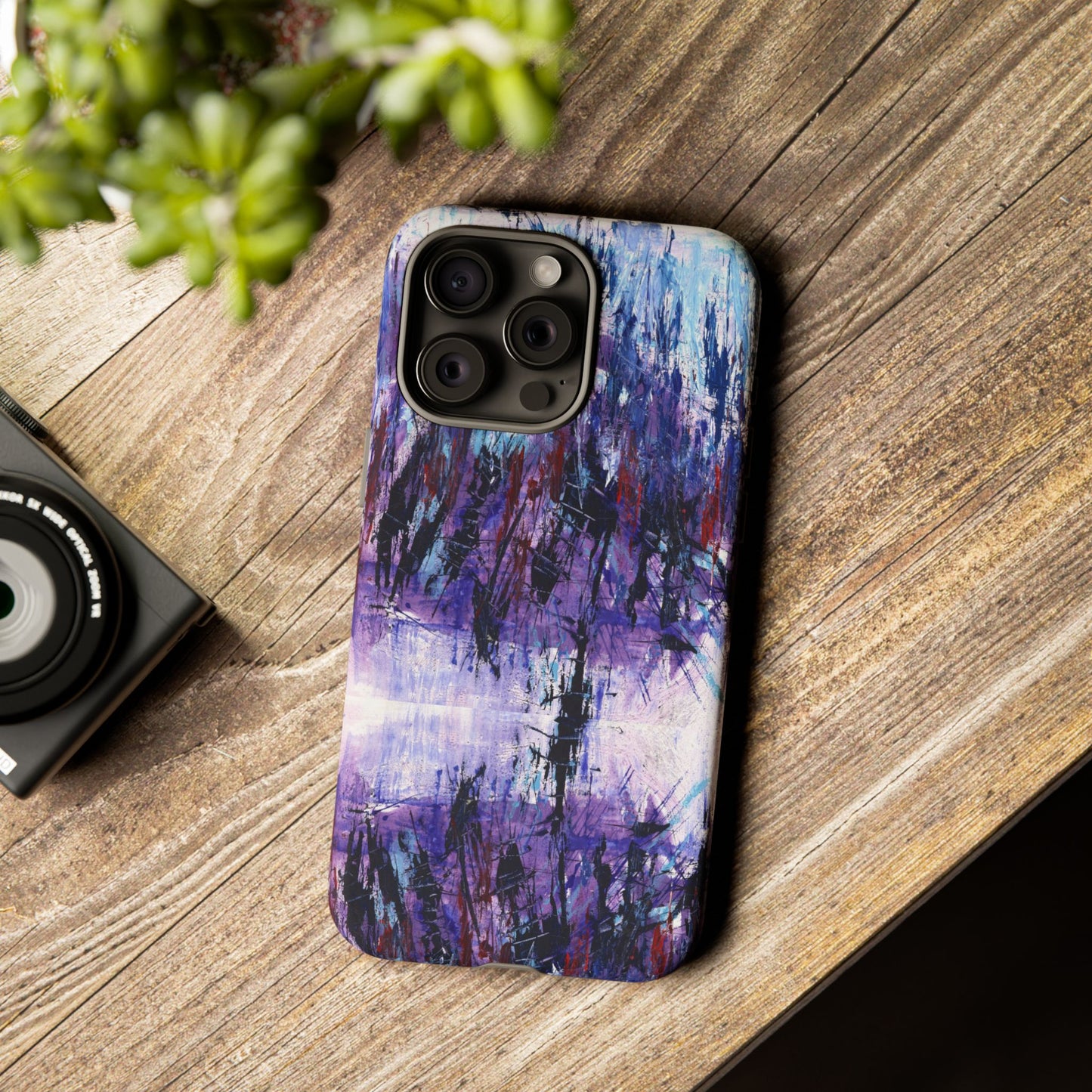 Abstract Purple Phone Case, Stylish & Protective Cover for Art Lovers- White Spring Image