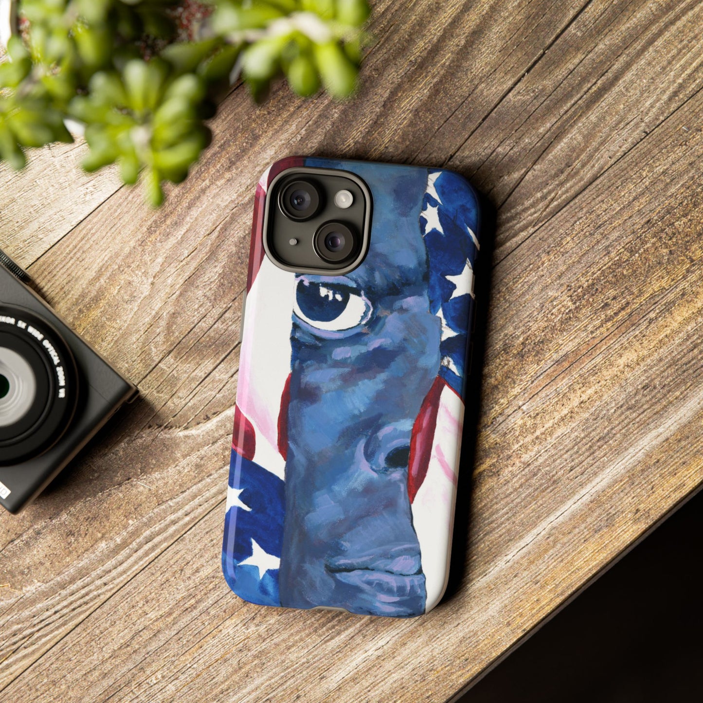 Patriotic Tough Phone Case with American Flag Design- I See You Image