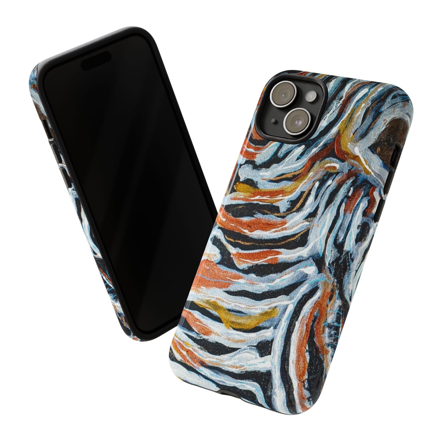 Artistic Tough Phone Case - Twin Zebras Image - Abstract Zebra Design