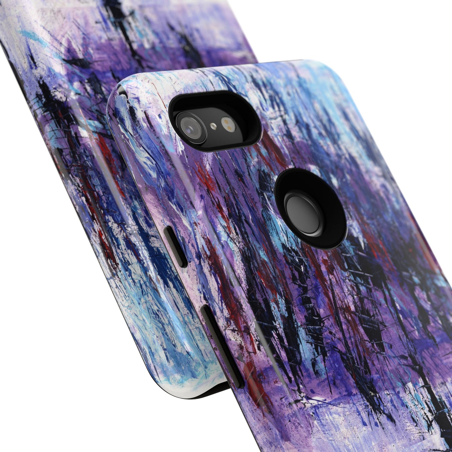 Abstract Purple Phone Case, Stylish & Protective Cover for Art Lovers- White Spring Image