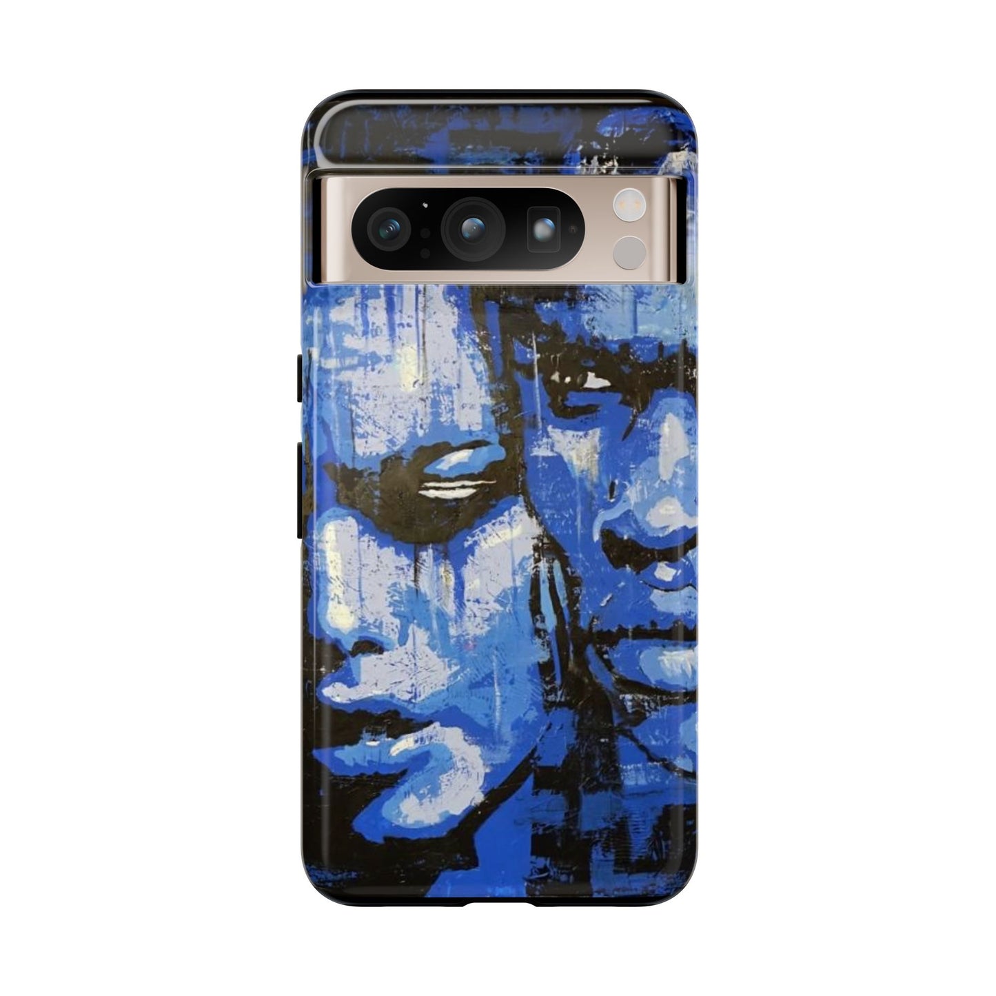 Artistic Phone Case - Tough Cases with Bold Blue Portraits -The Lovers Image