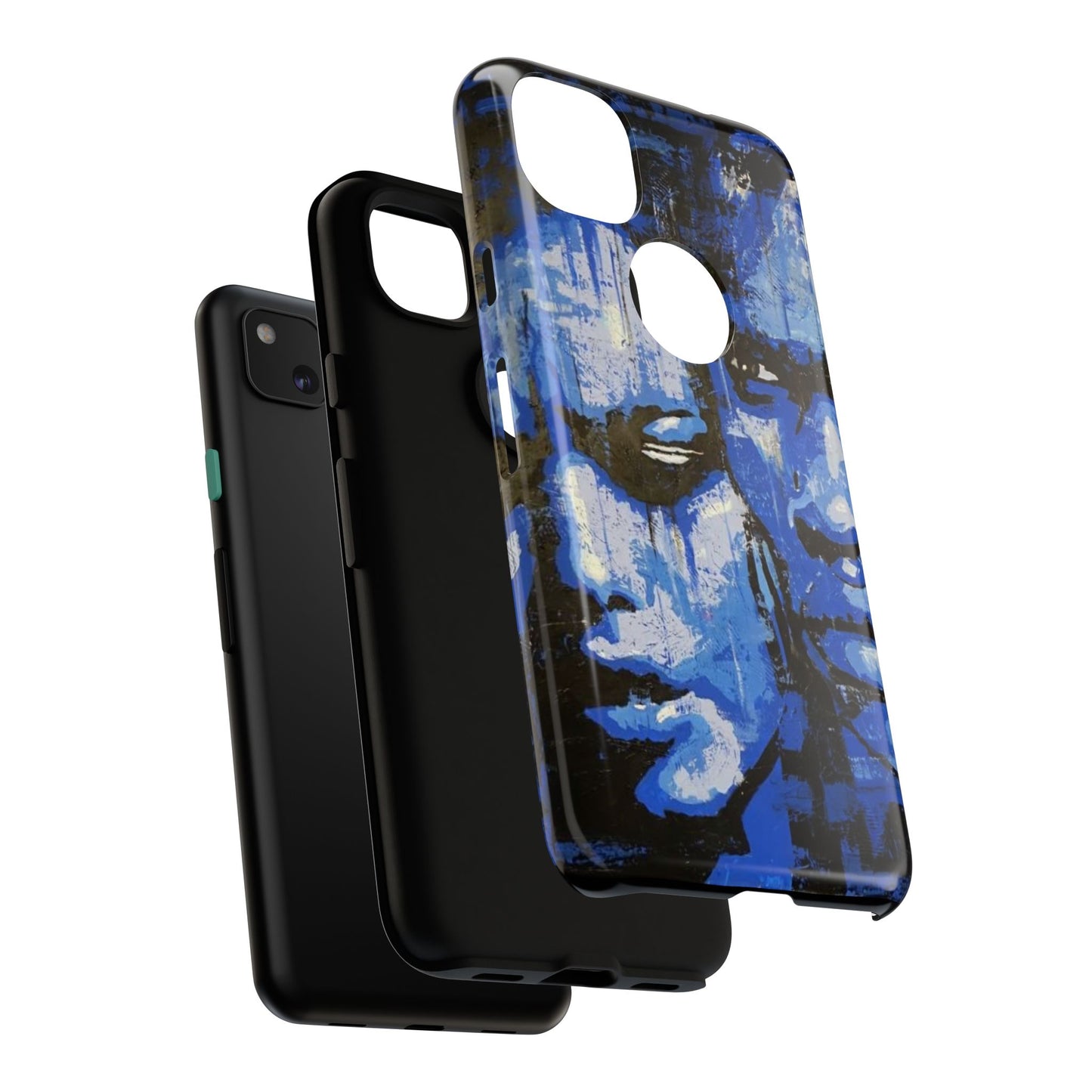 Artistic Phone Case - Tough Cases with Bold Blue Portraits -The Lovers Image
