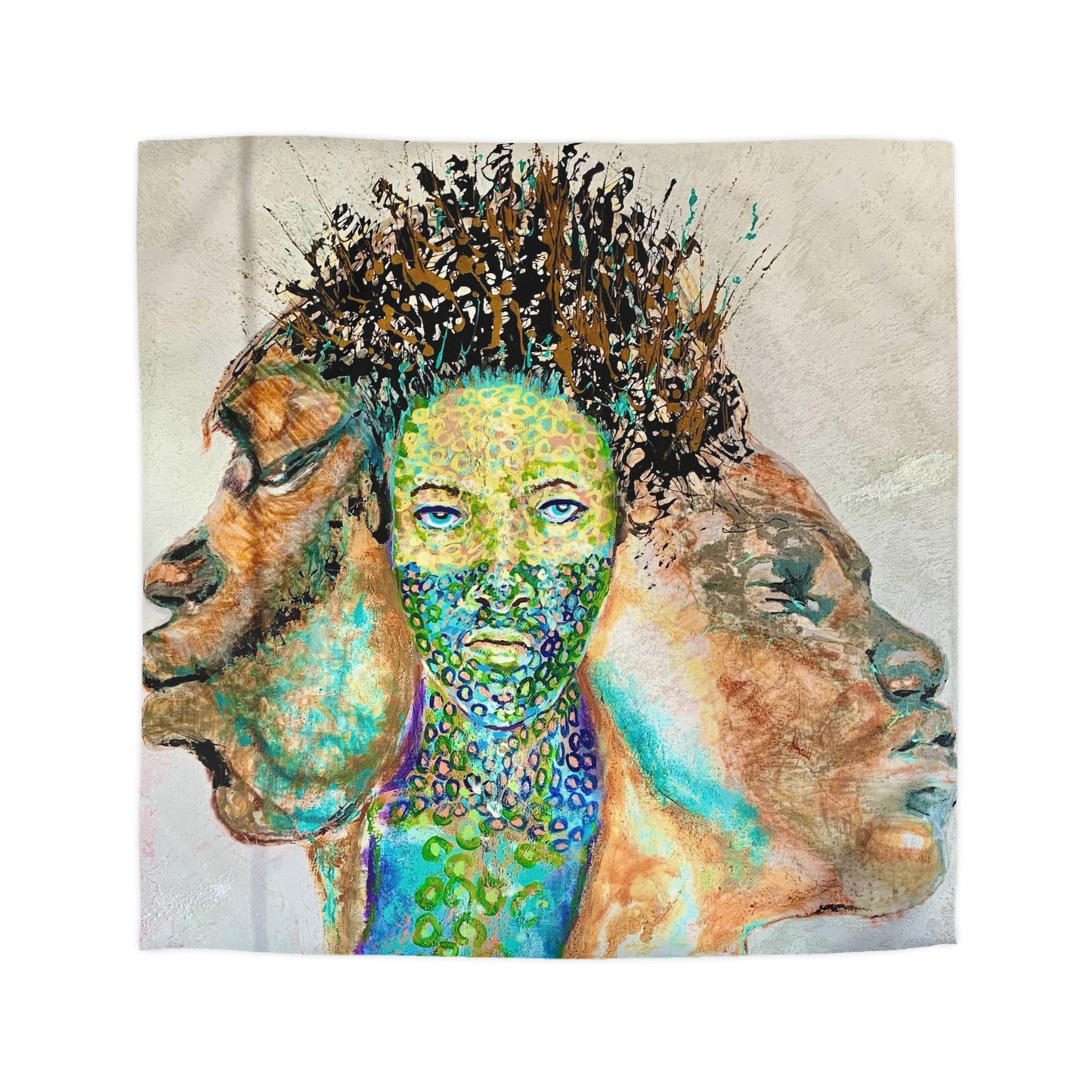 Artistic Microfiber Duvet Cover - Abstract Landscape Design for Modern Bedrooms