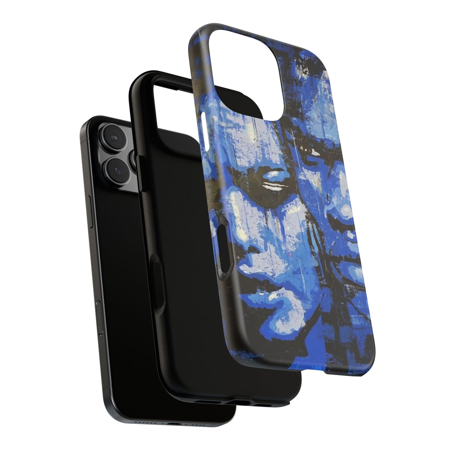 Artistic Phone Case - Tough Cases with Bold Blue Portraits -The Lovers Image