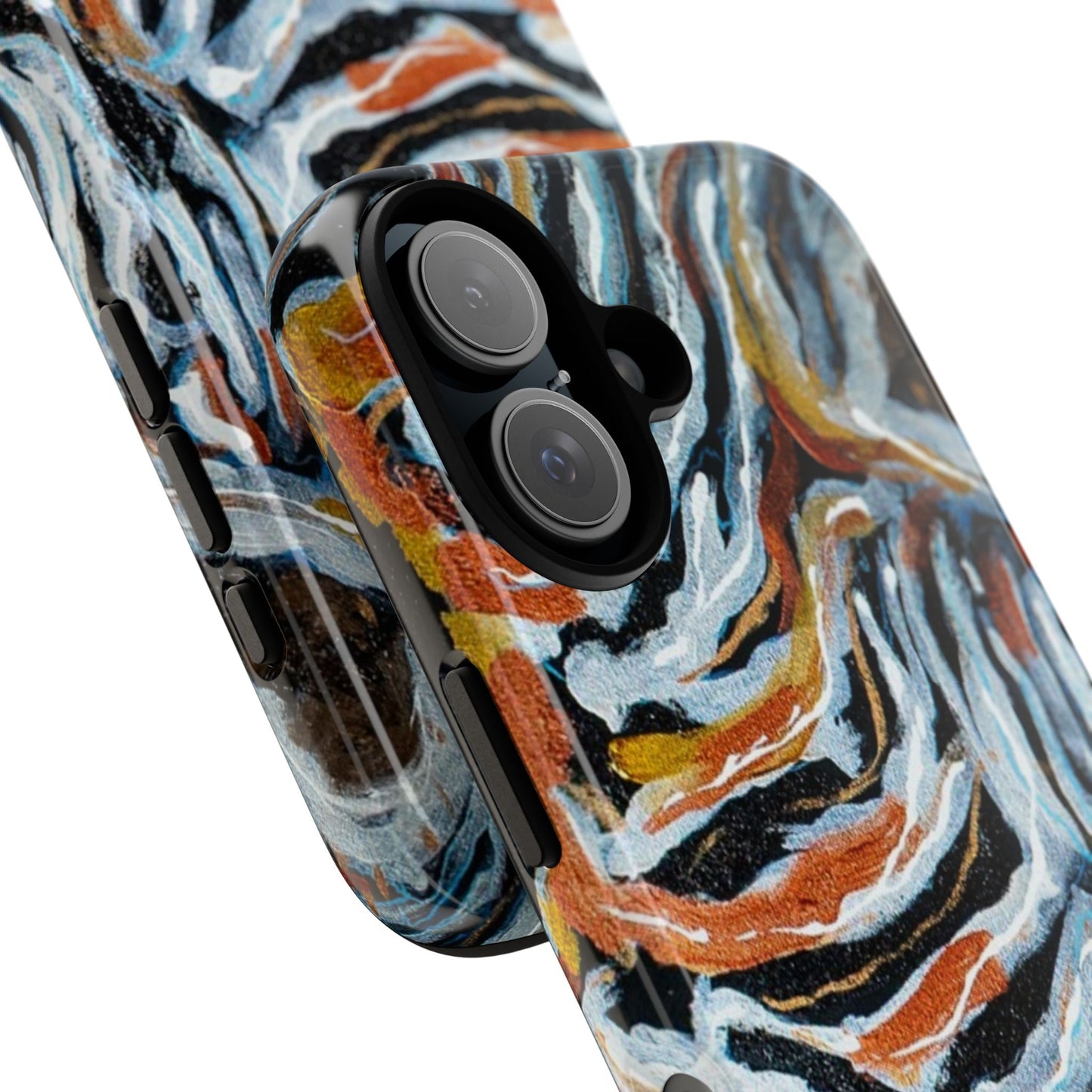 Artistic Tough Phone Case - Twin Zebras Image - Abstract Zebra Design