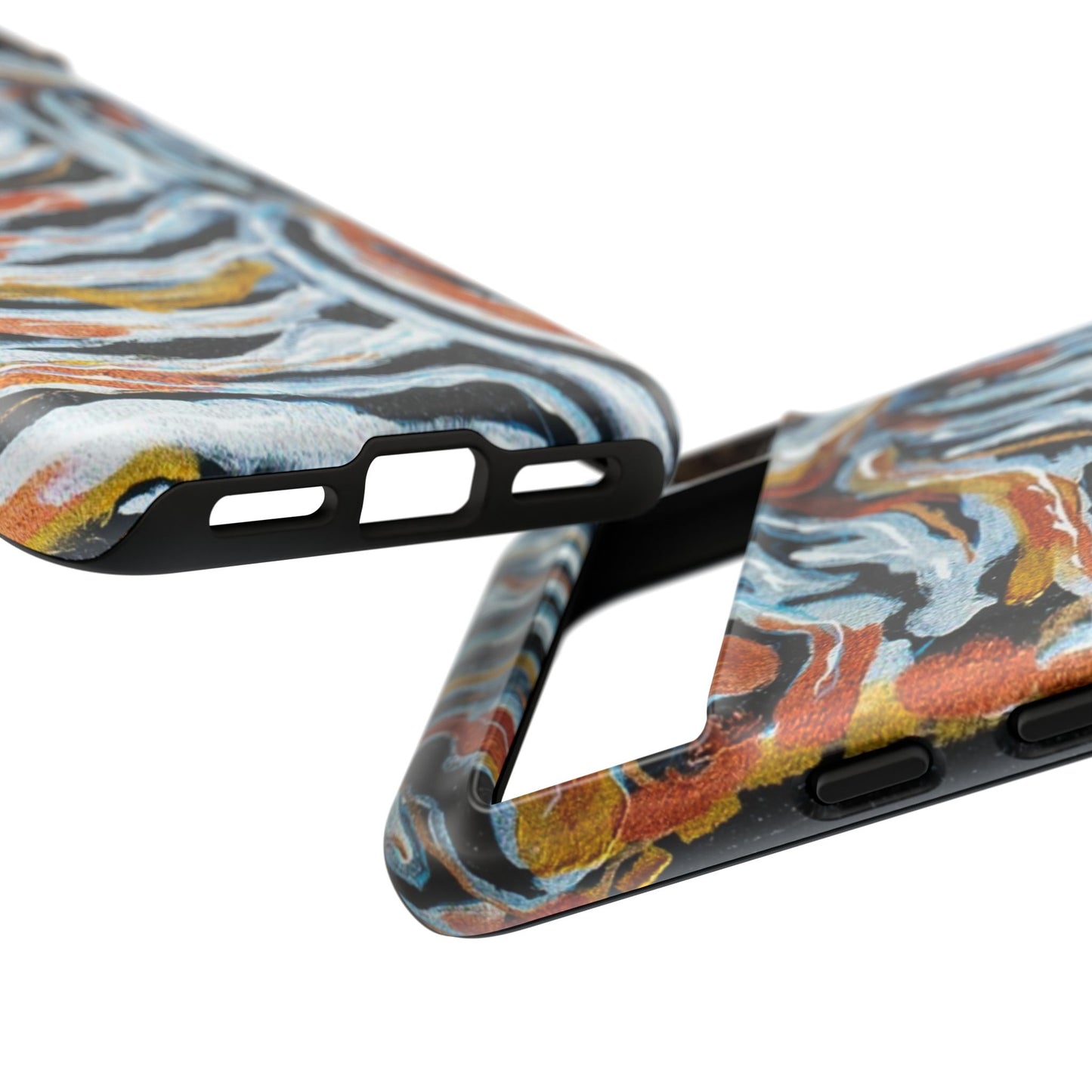Artistic Tough Phone Case - Twin Zebras Image - Abstract Zebra Design