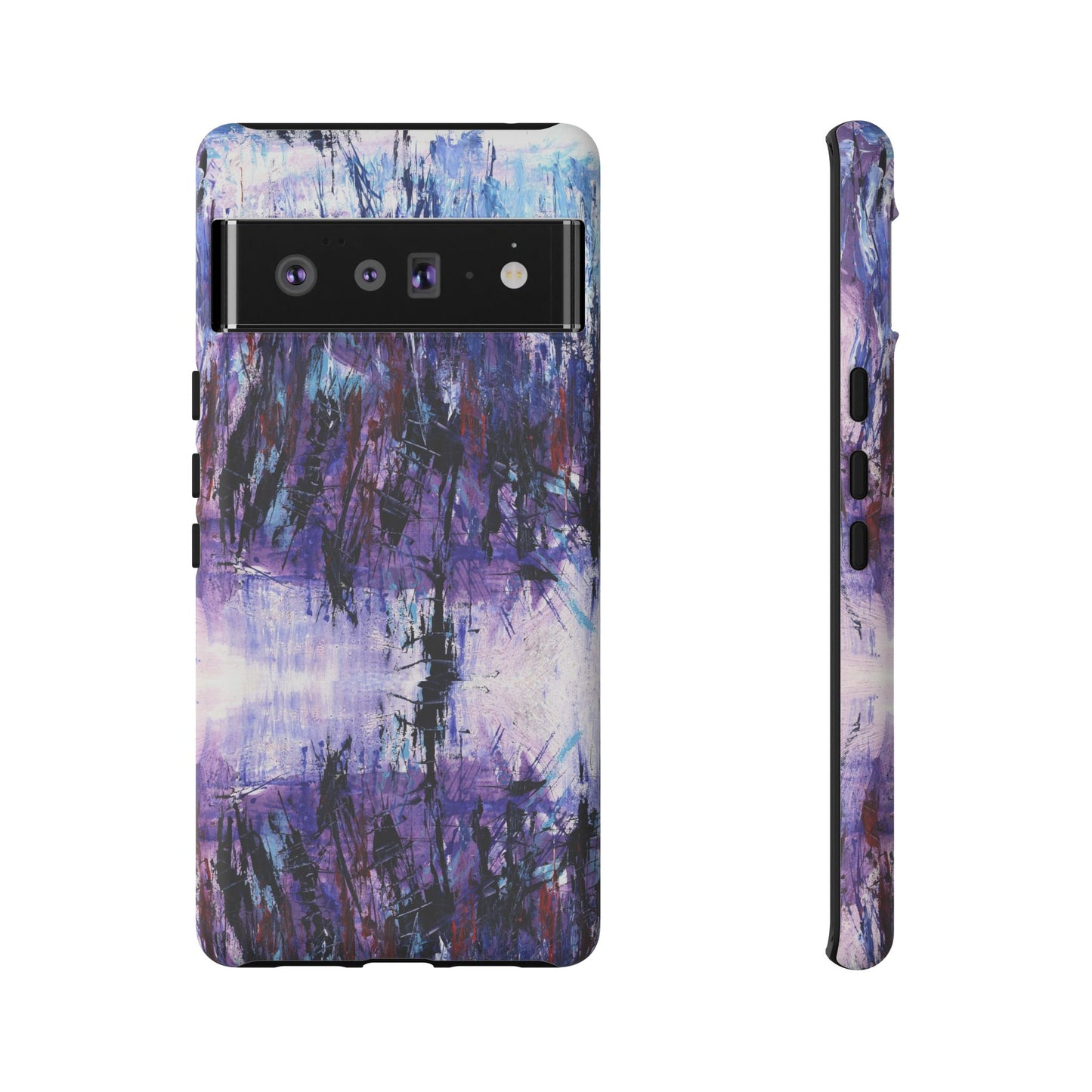 Abstract Purple Phone Case, Stylish & Protective Cover for Art Lovers- White Spring Image