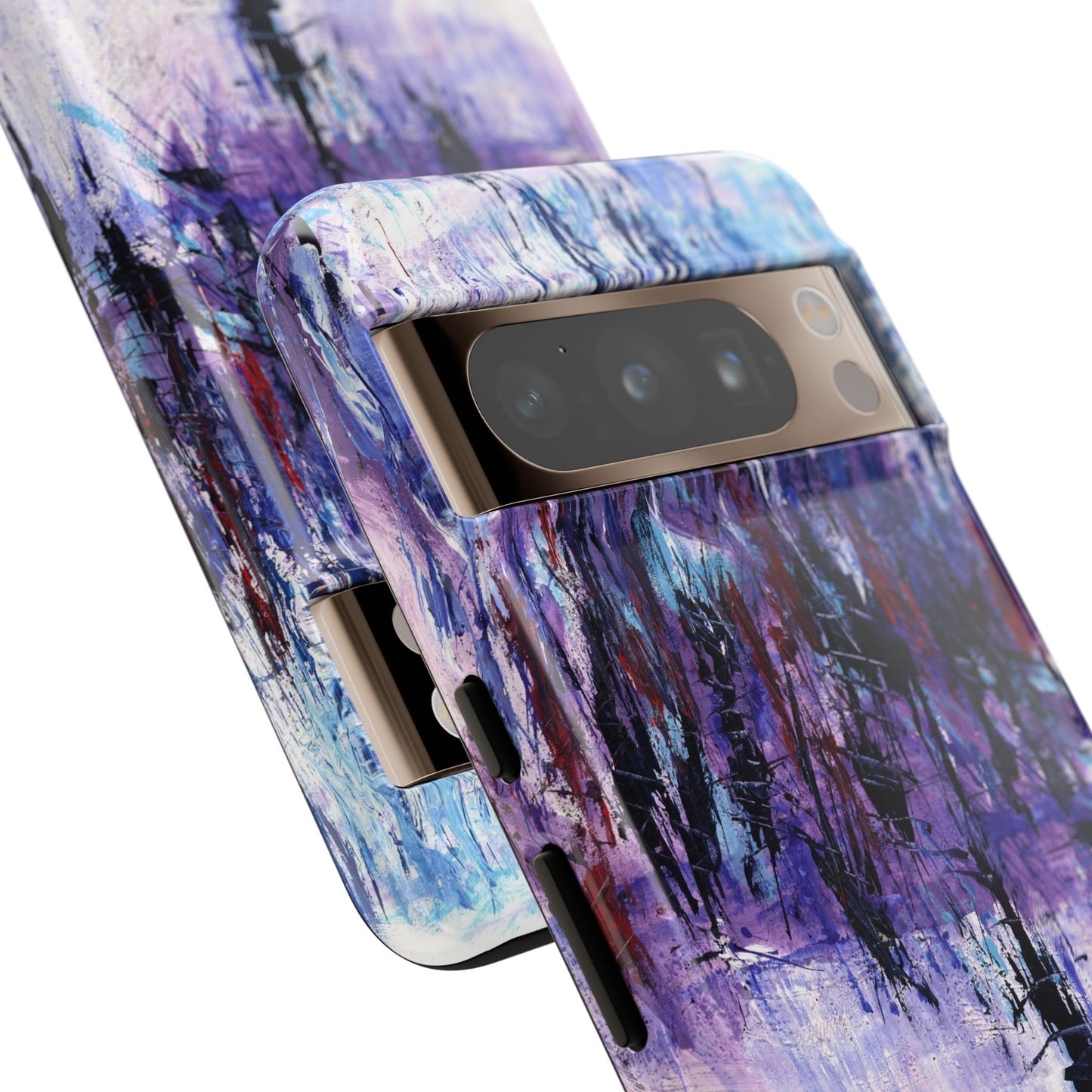 Abstract Purple Phone Case, Stylish & Protective Cover for Art Lovers- White Spring Image