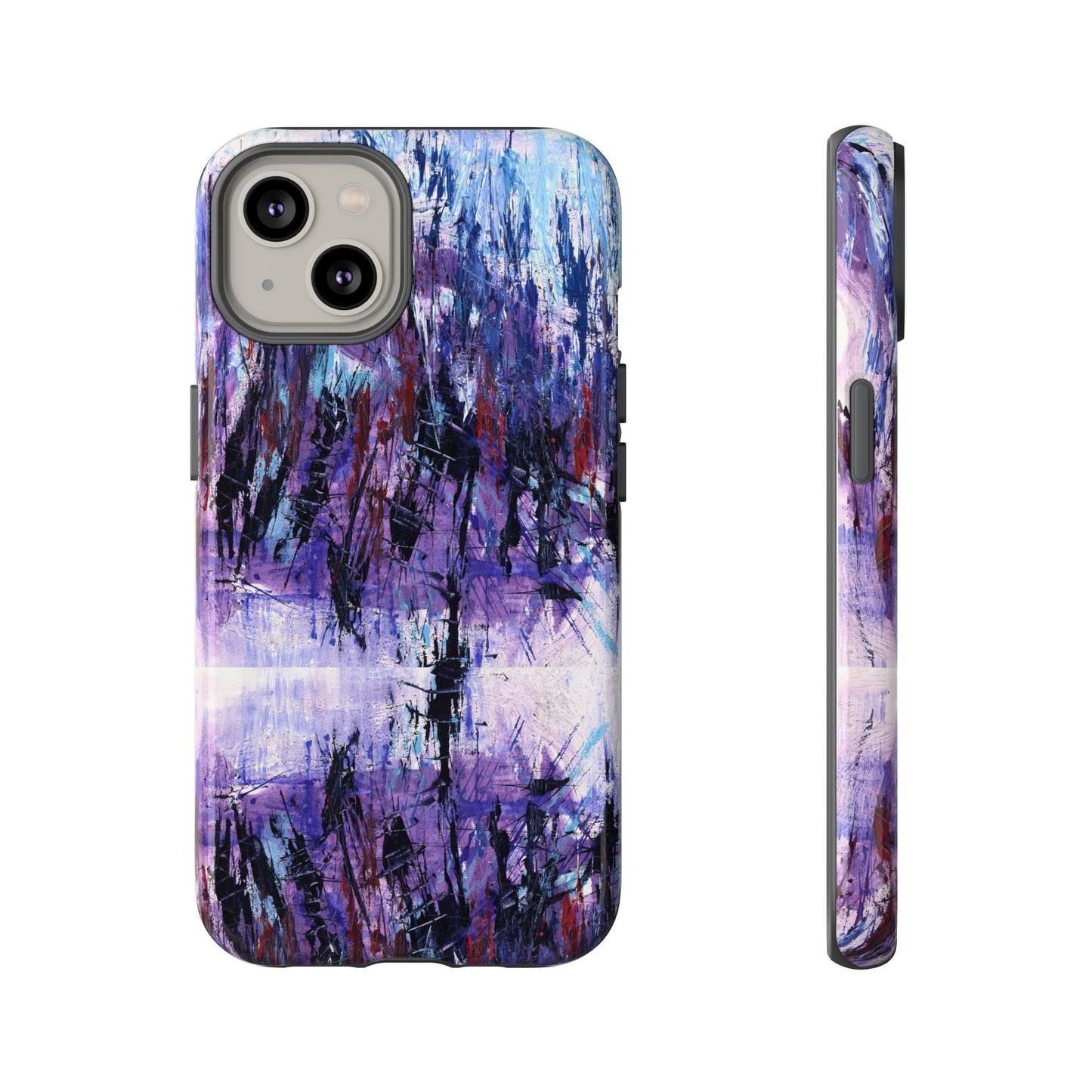Abstract Purple Phone Case, Stylish & Protective Cover for Art Lovers- White Spring Image