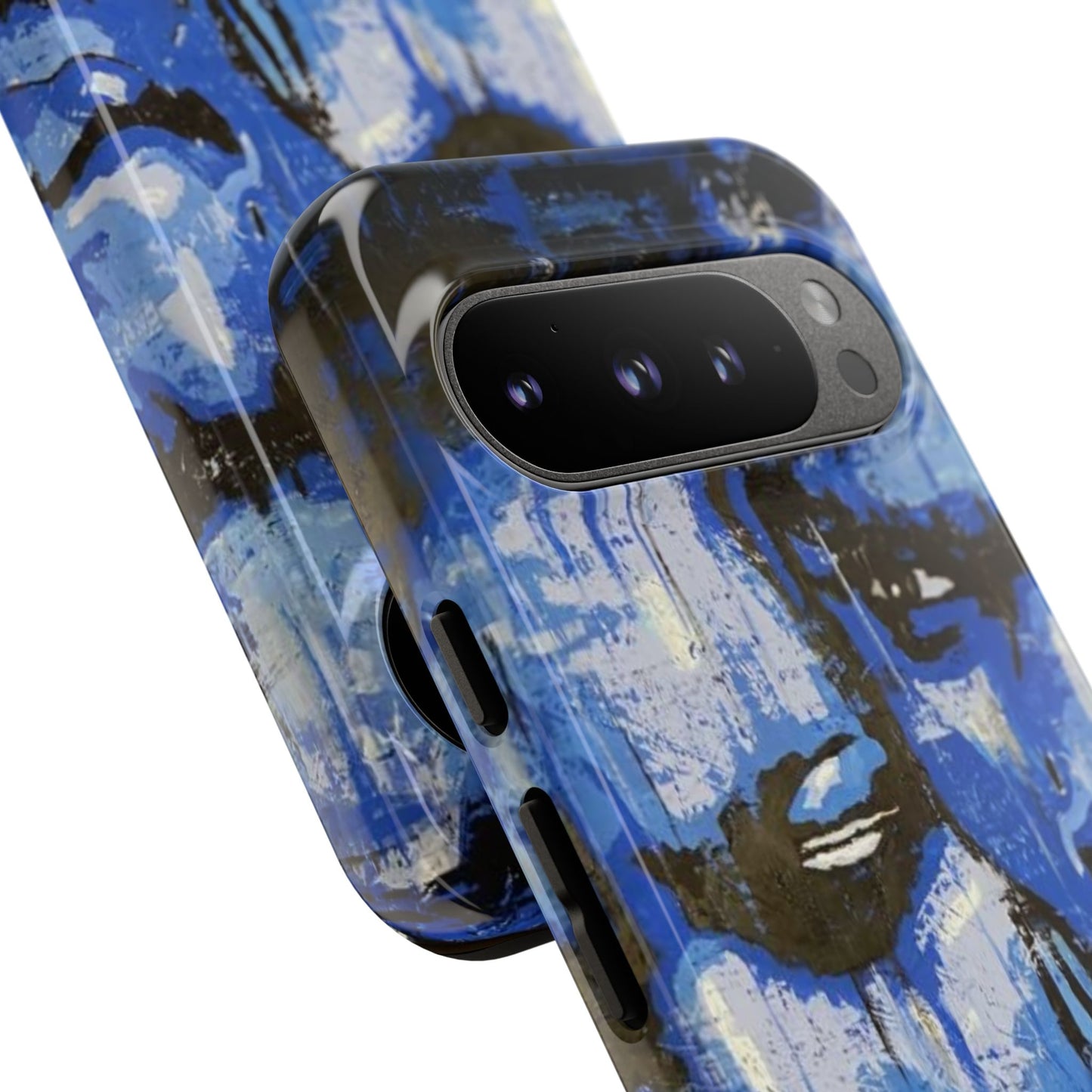 Artistic Phone Case - Tough Cases with Bold Blue Portraits -The Lovers Image