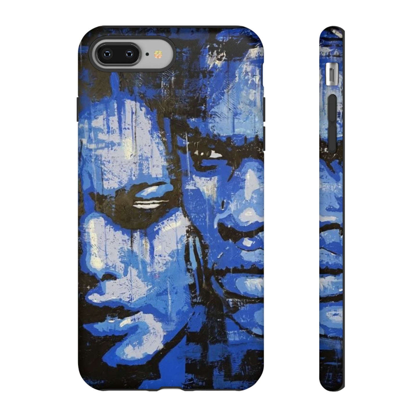Artistic Phone Case - Tough Cases with Bold Blue Portraits -The Lovers Image