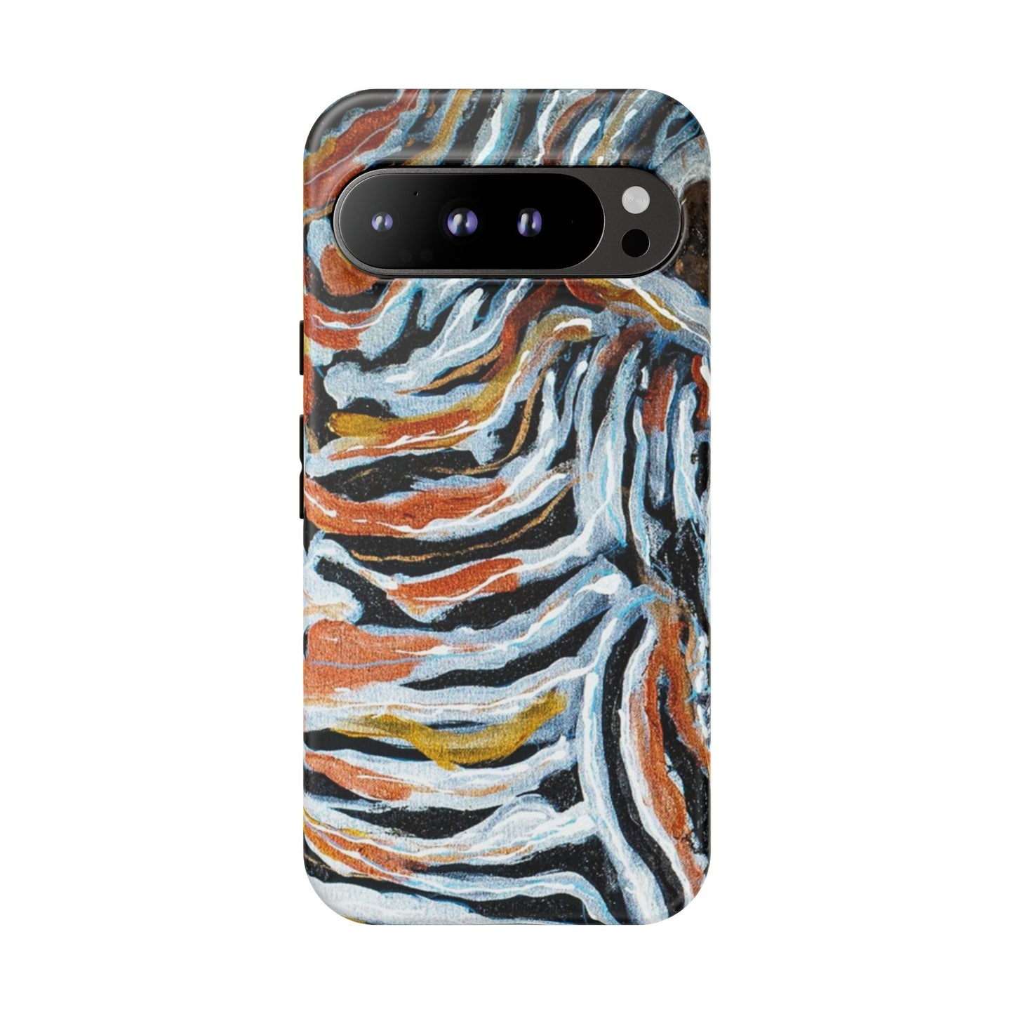 Artistic Tough Phone Case - Twin Zebras Image - Abstract Zebra Design