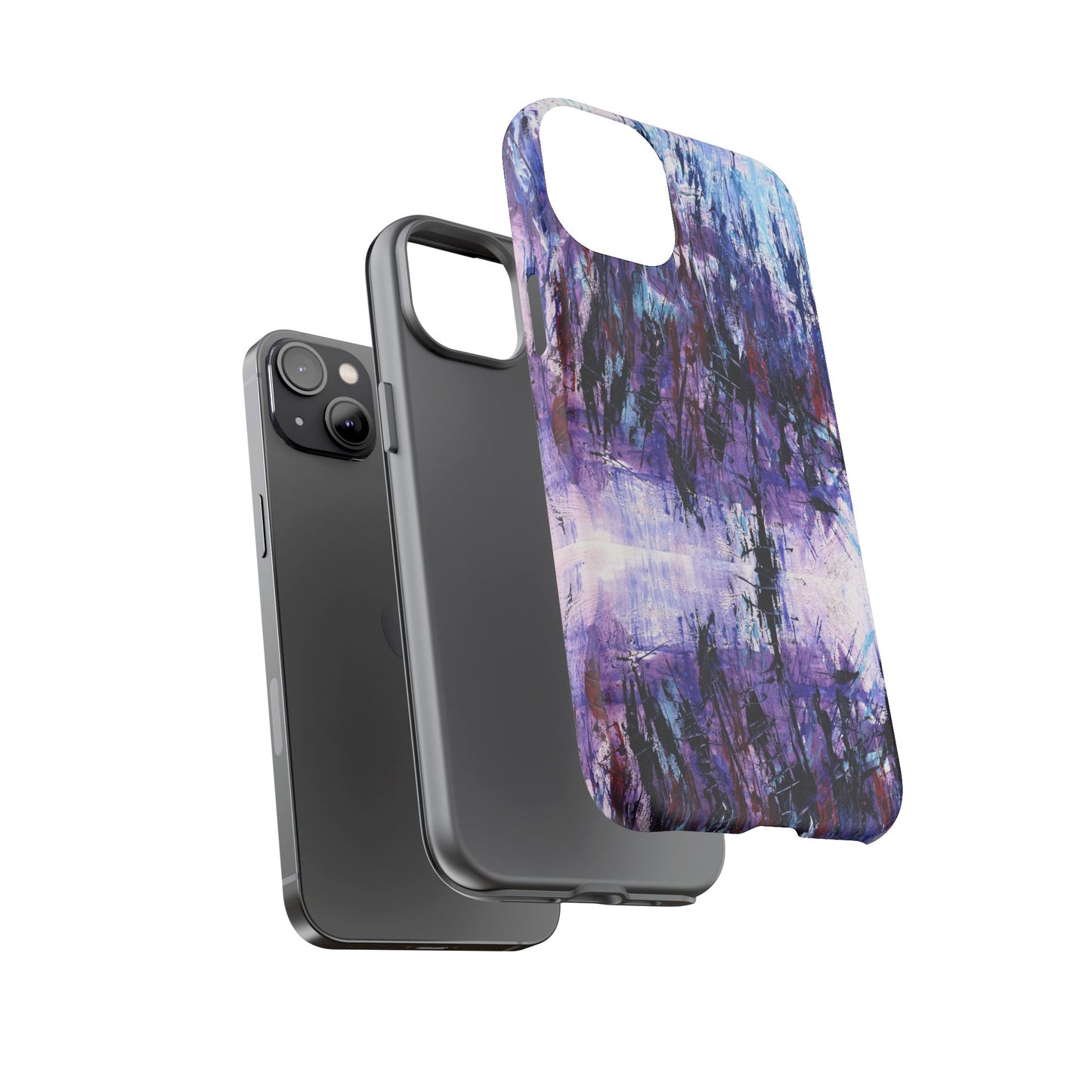 Abstract Purple Phone Case, Stylish & Protective Cover for Art Lovers- White Spring Image