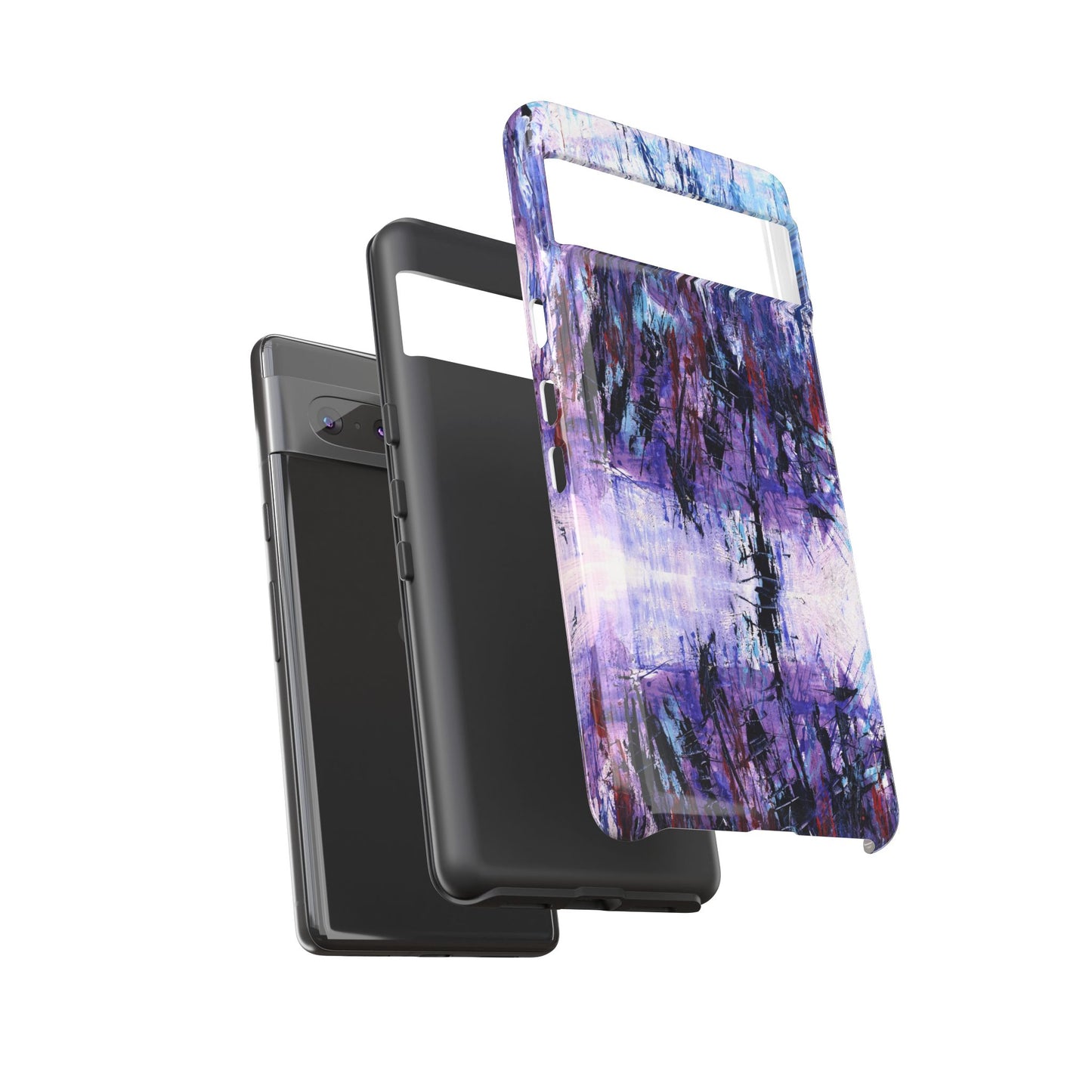 Abstract Purple Phone Case, Stylish & Protective Cover for Art Lovers- White Spring Image