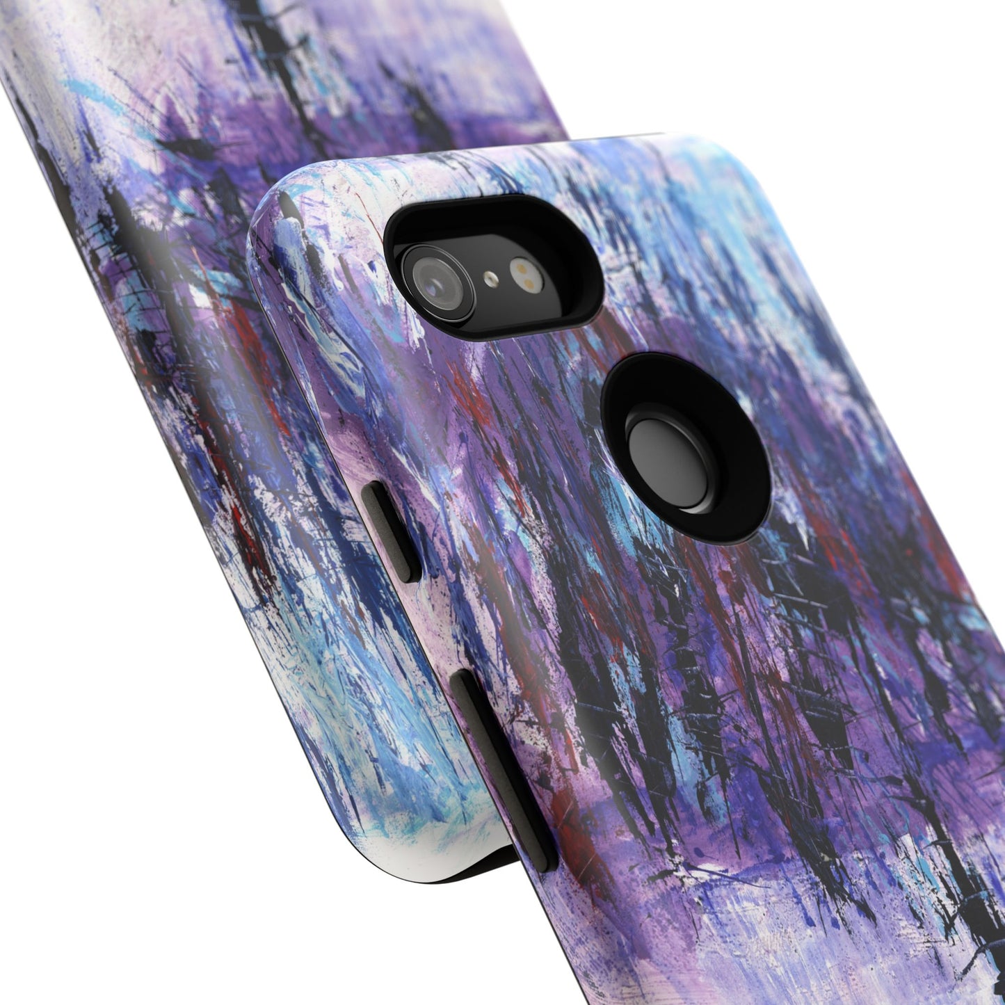 Abstract Purple Phone Case, Stylish & Protective Cover for Art Lovers- White Spring Image