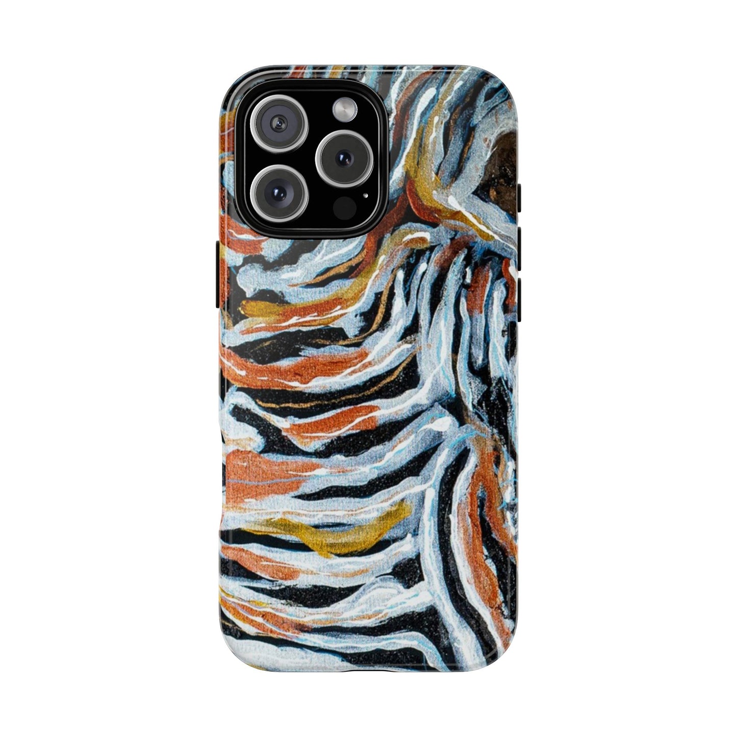 Artistic Tough Phone Case - Twin Zebras Image - Abstract Zebra Design