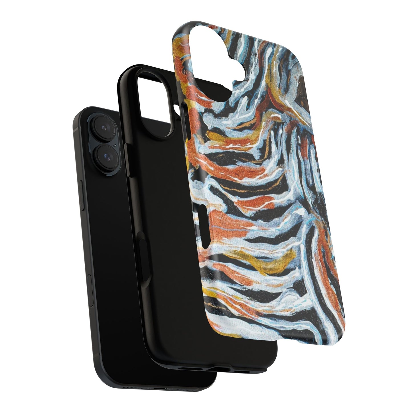 Artistic Tough Phone Case - Twin Zebras Image - Abstract Zebra Design