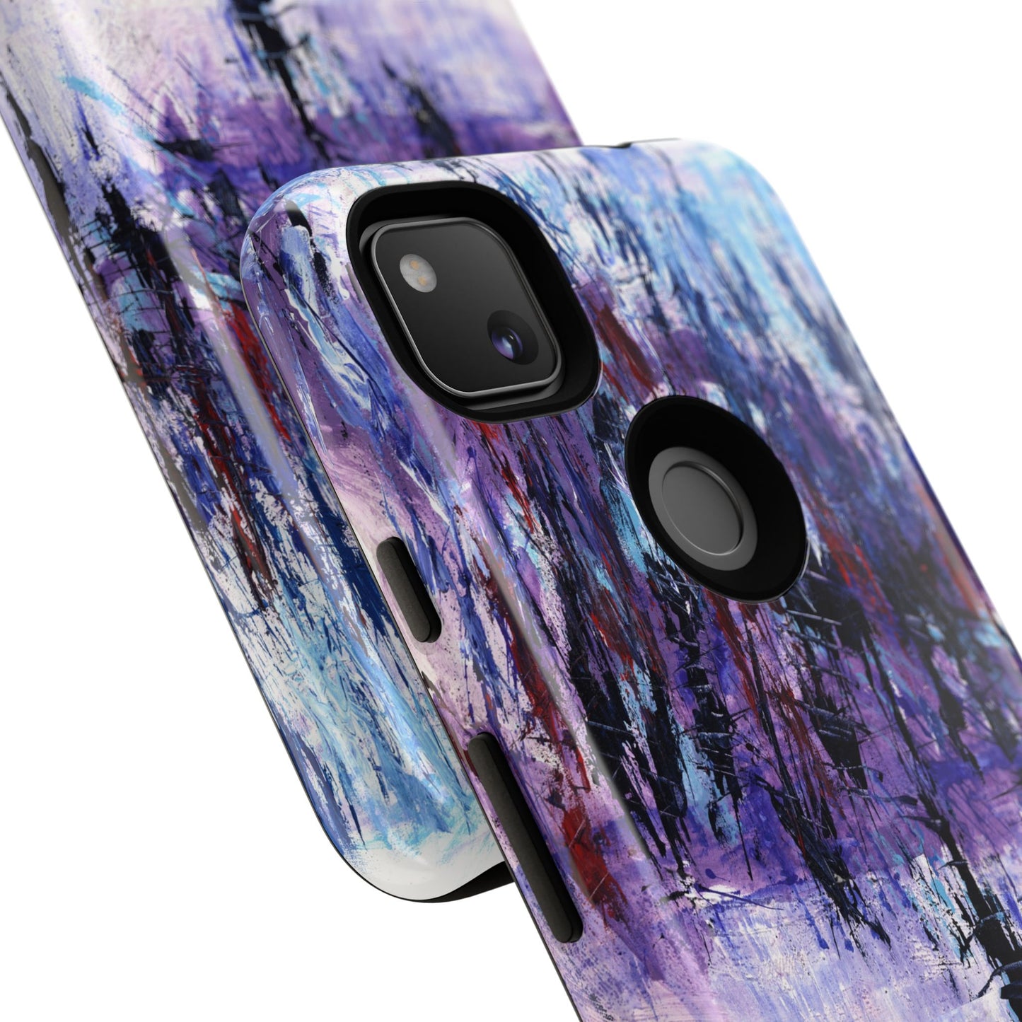 Abstract Purple Phone Case, Stylish & Protective Cover for Art Lovers- White Spring Image
