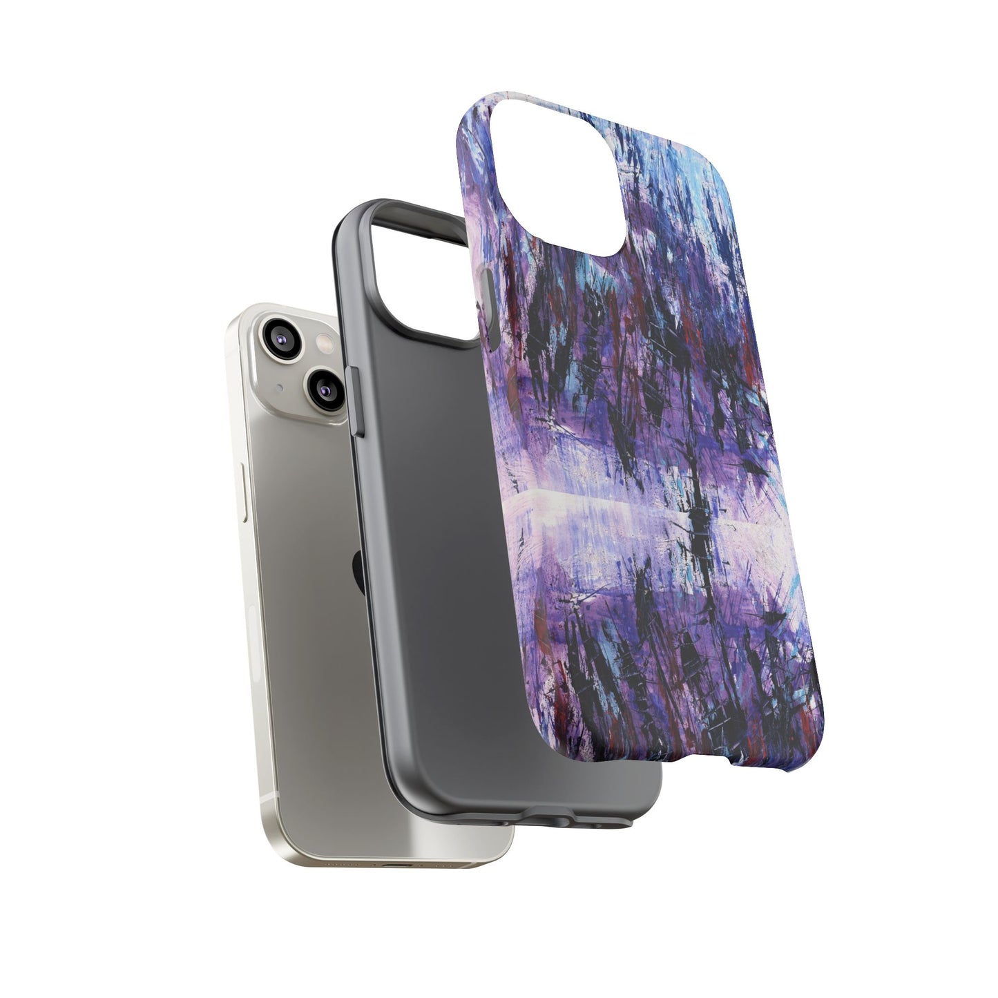Abstract Purple Phone Case, Stylish & Protective Cover for Art Lovers- White Spring Image