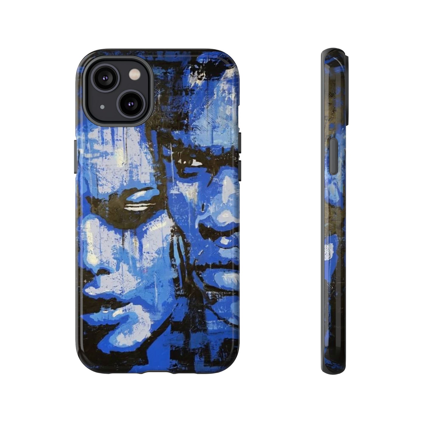 Artistic Phone Case - Tough Cases with Bold Blue Portraits -The Lovers Image