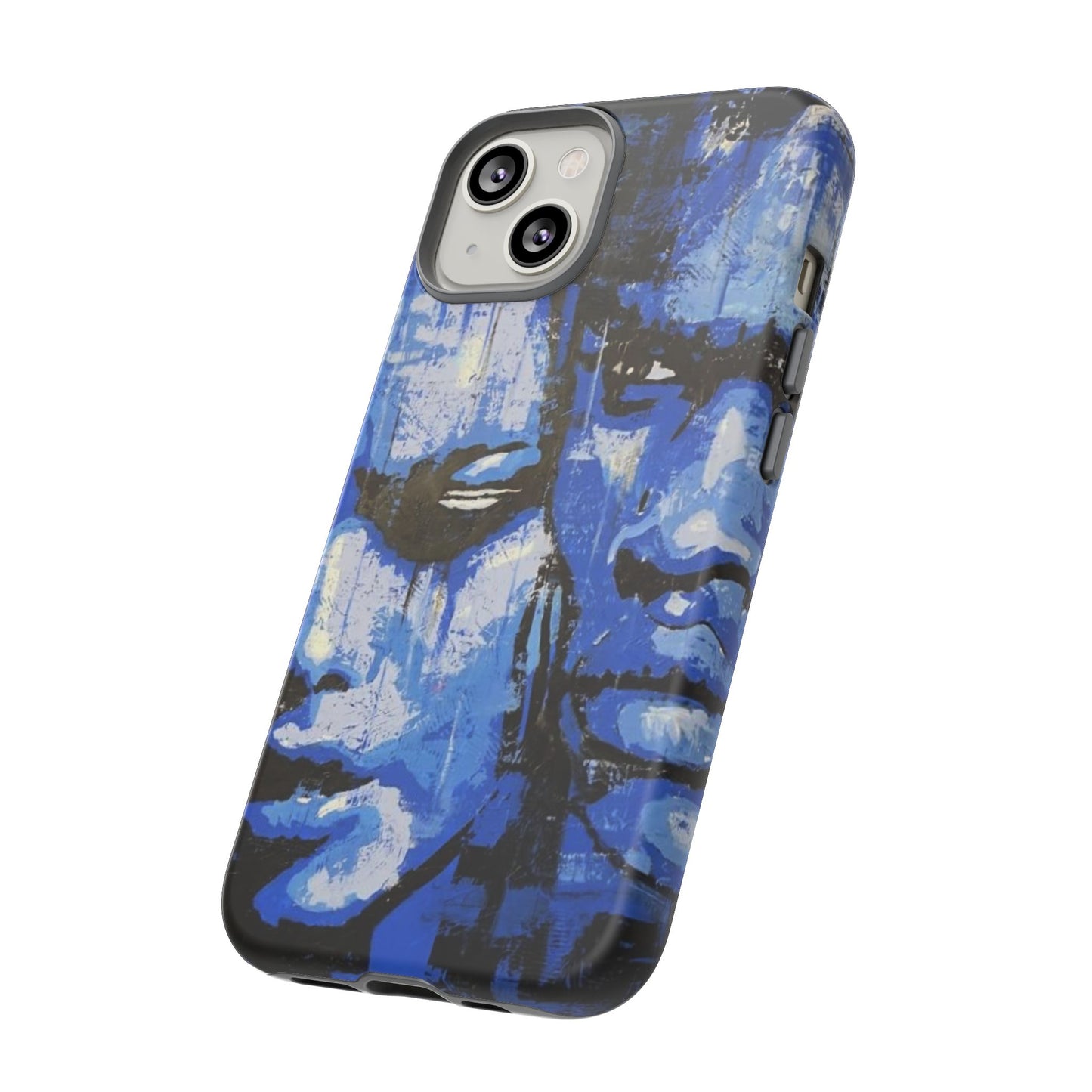 Artistic Phone Case - Tough Cases with Bold Blue Portraits -The Lovers Image