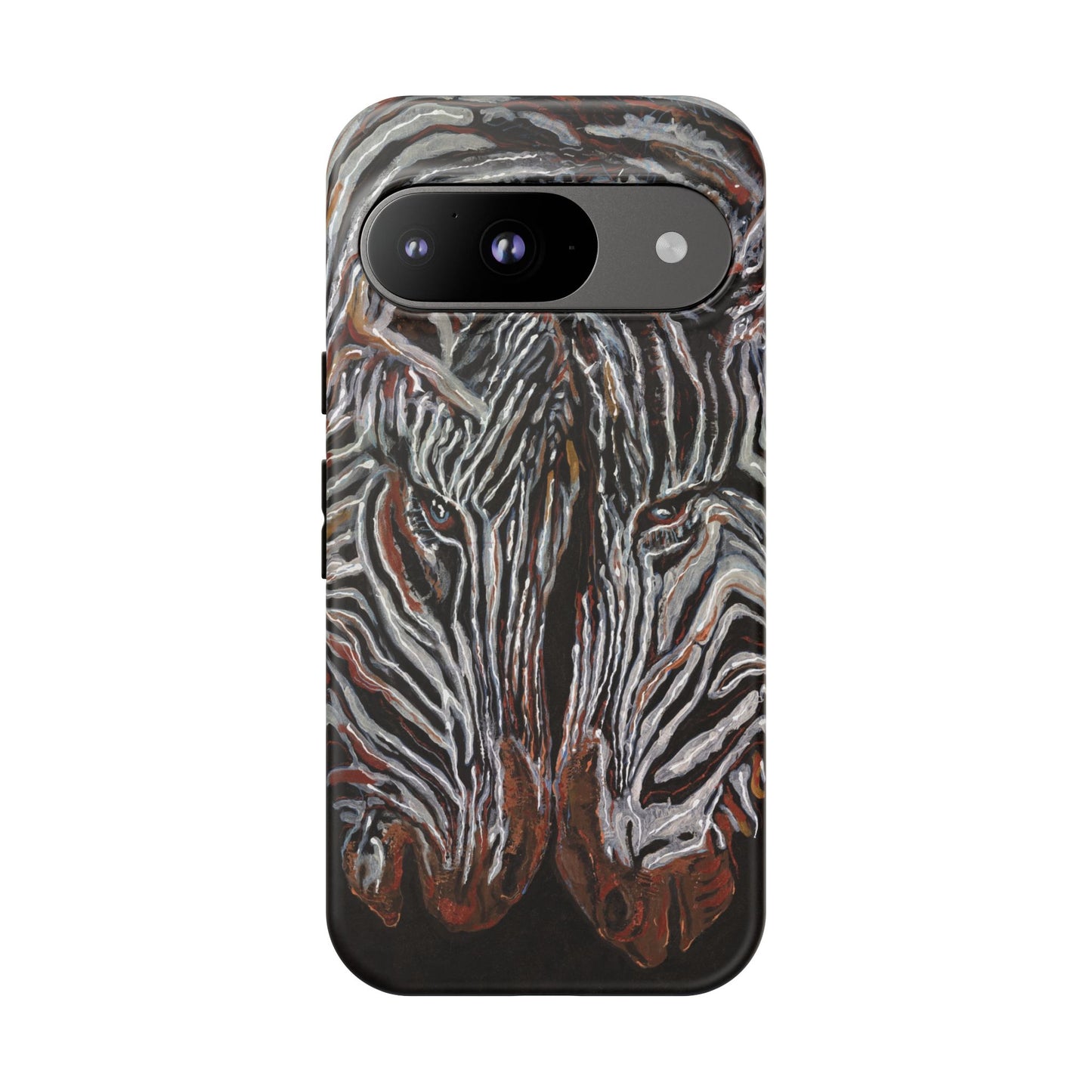 Artistic Zebra Phone Case Twin Zebra Image- Tough Protection for Wildlife Lovers