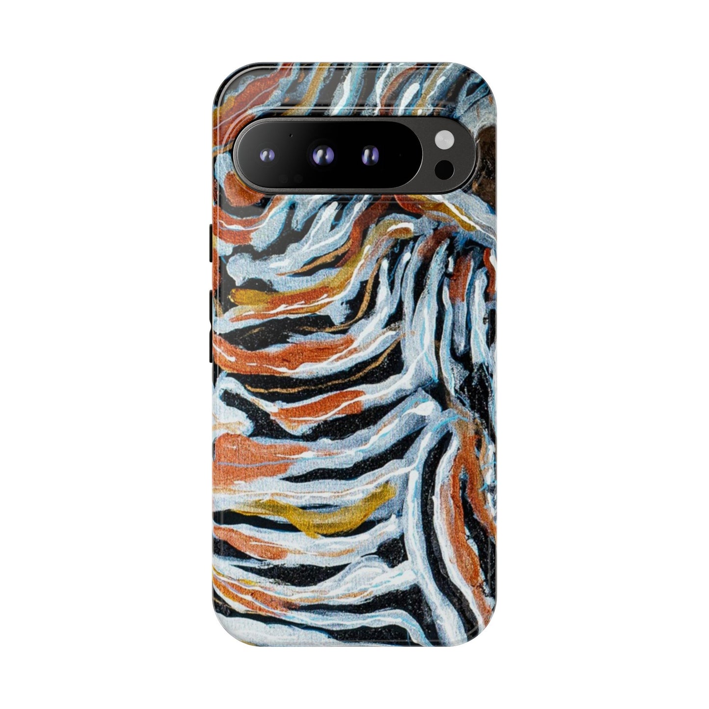 Artistic Tough Phone Case - Twin Zebras Image - Abstract Zebra Design