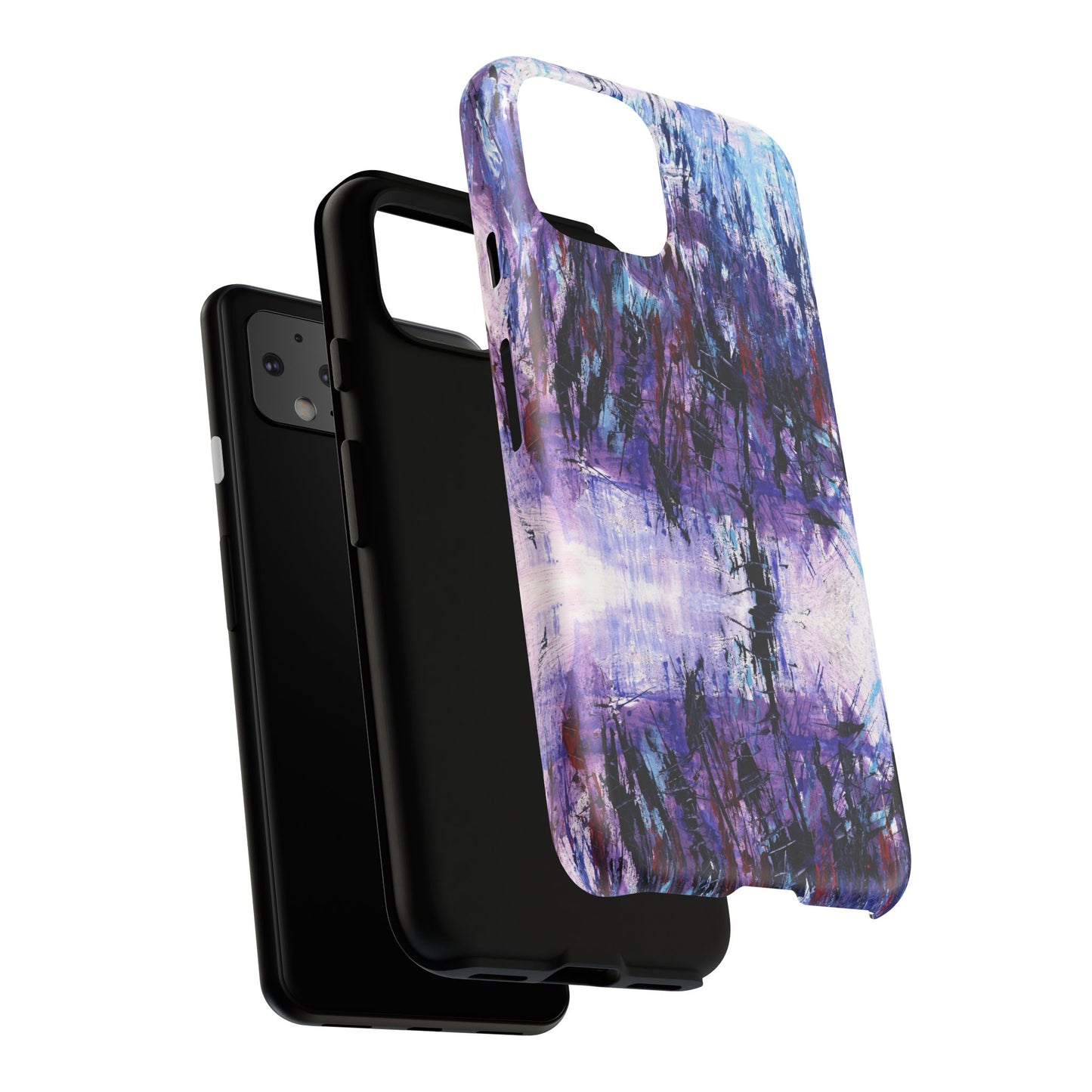 Abstract Purple Phone Case, Stylish & Protective Cover for Art Lovers- White Spring Image