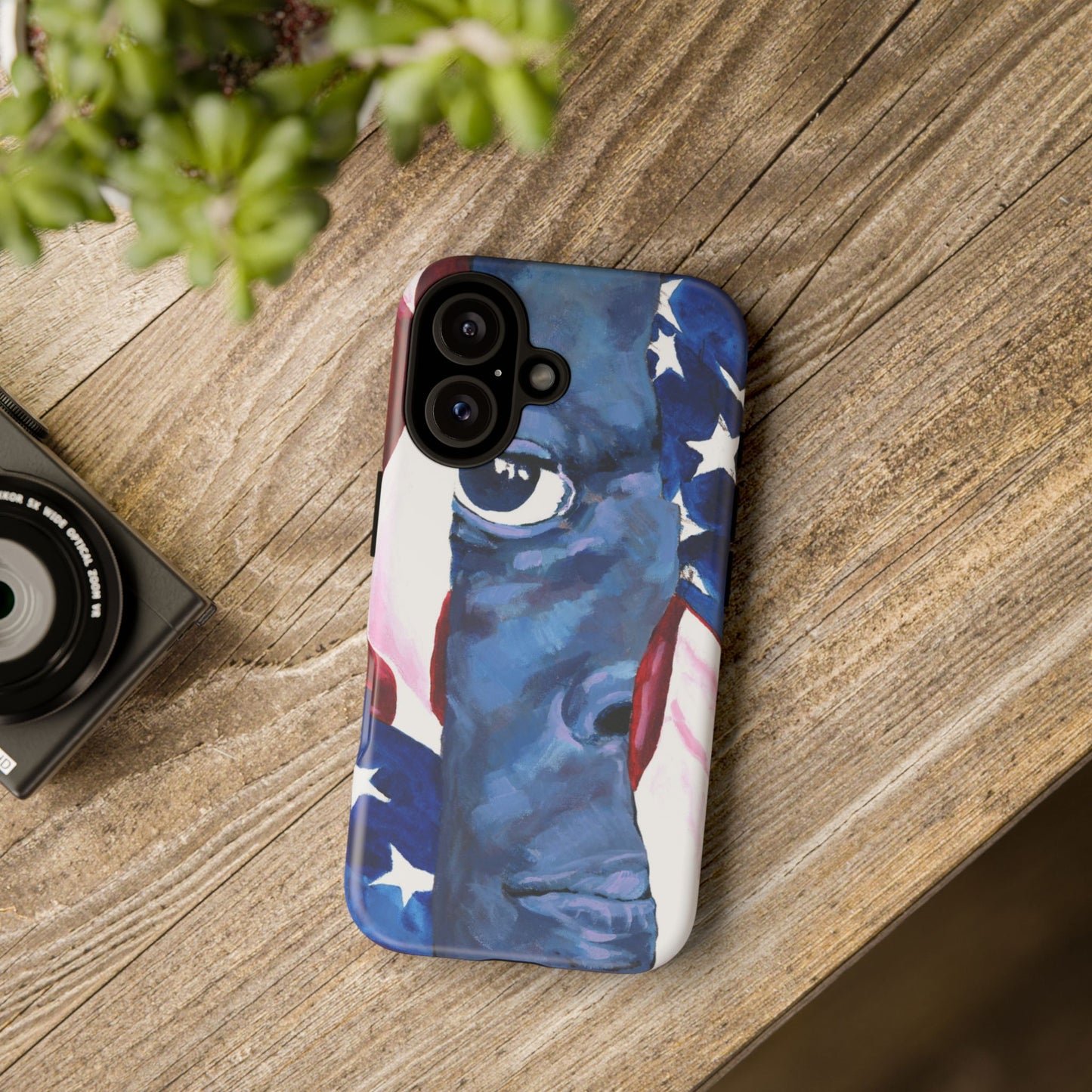 Patriotic Tough Phone Case with American Flag Design- I See You Image