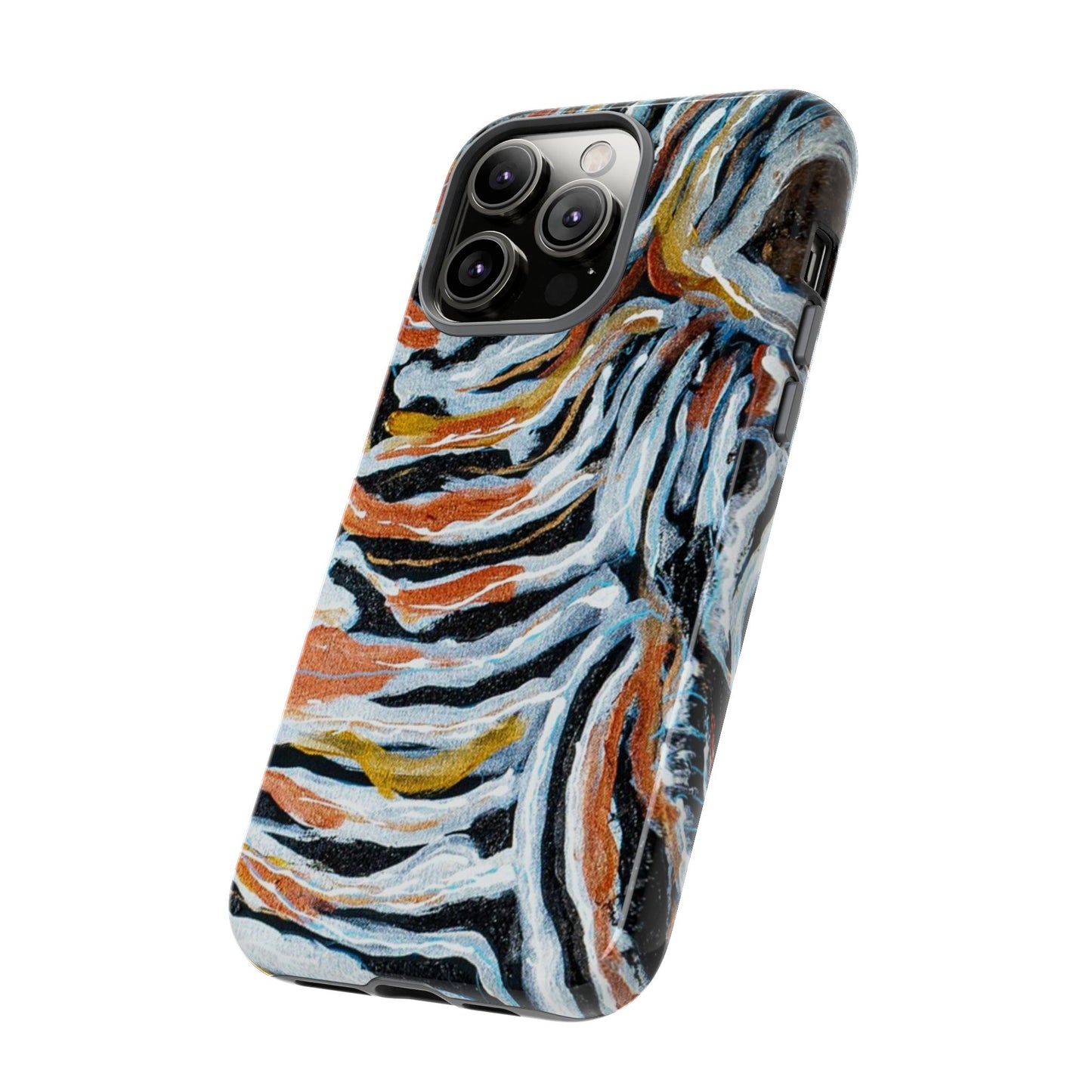 Artistic Tough Phone Case - Twin Zebras Image - Abstract Zebra Design