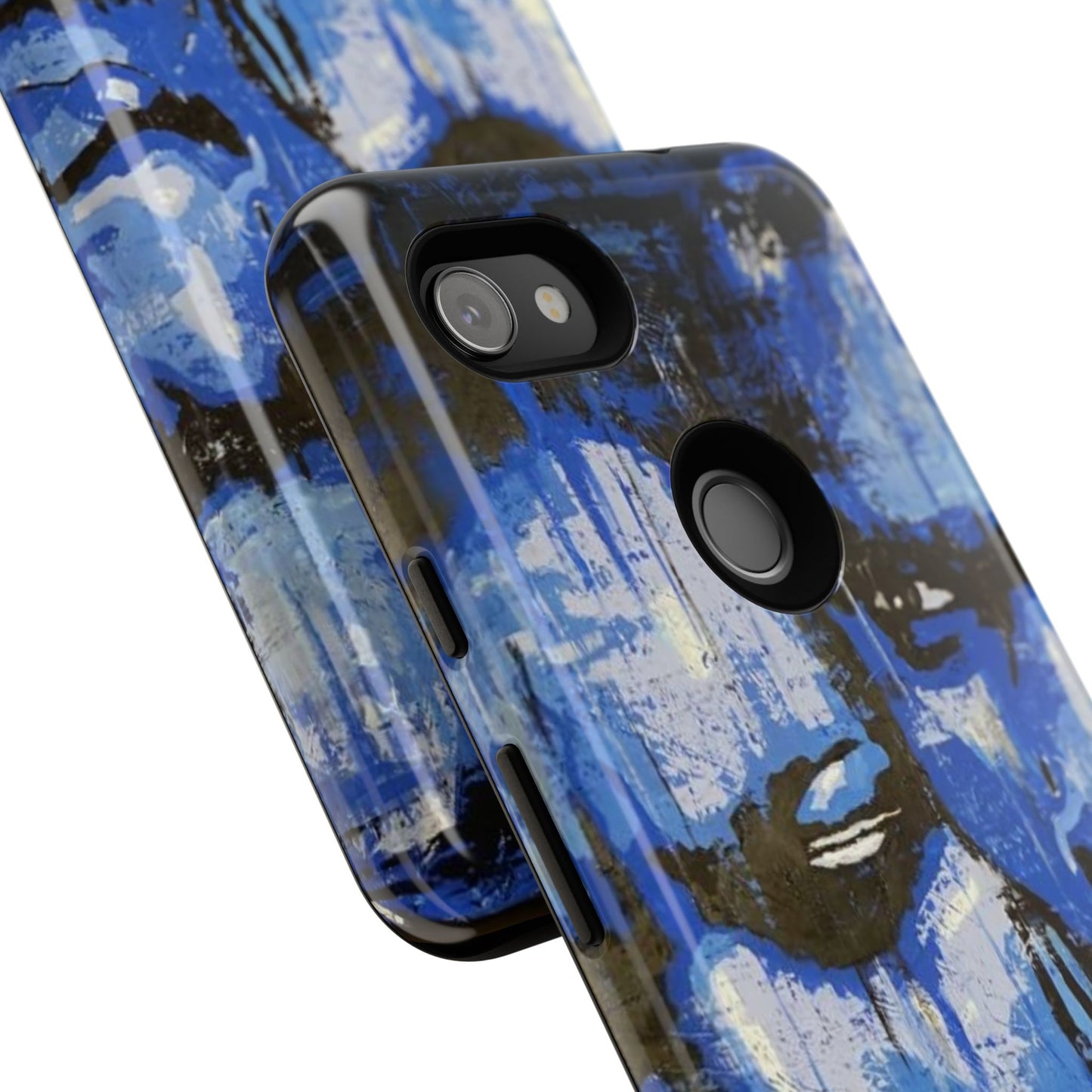 Artistic Phone Case - Tough Cases with Bold Blue Portraits -The Lovers Image