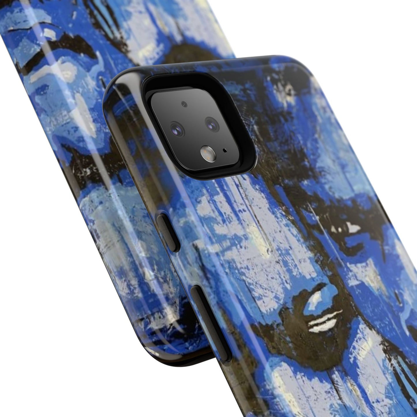 Artistic Phone Case - Tough Cases with Bold Blue Portraits -The Lovers Image