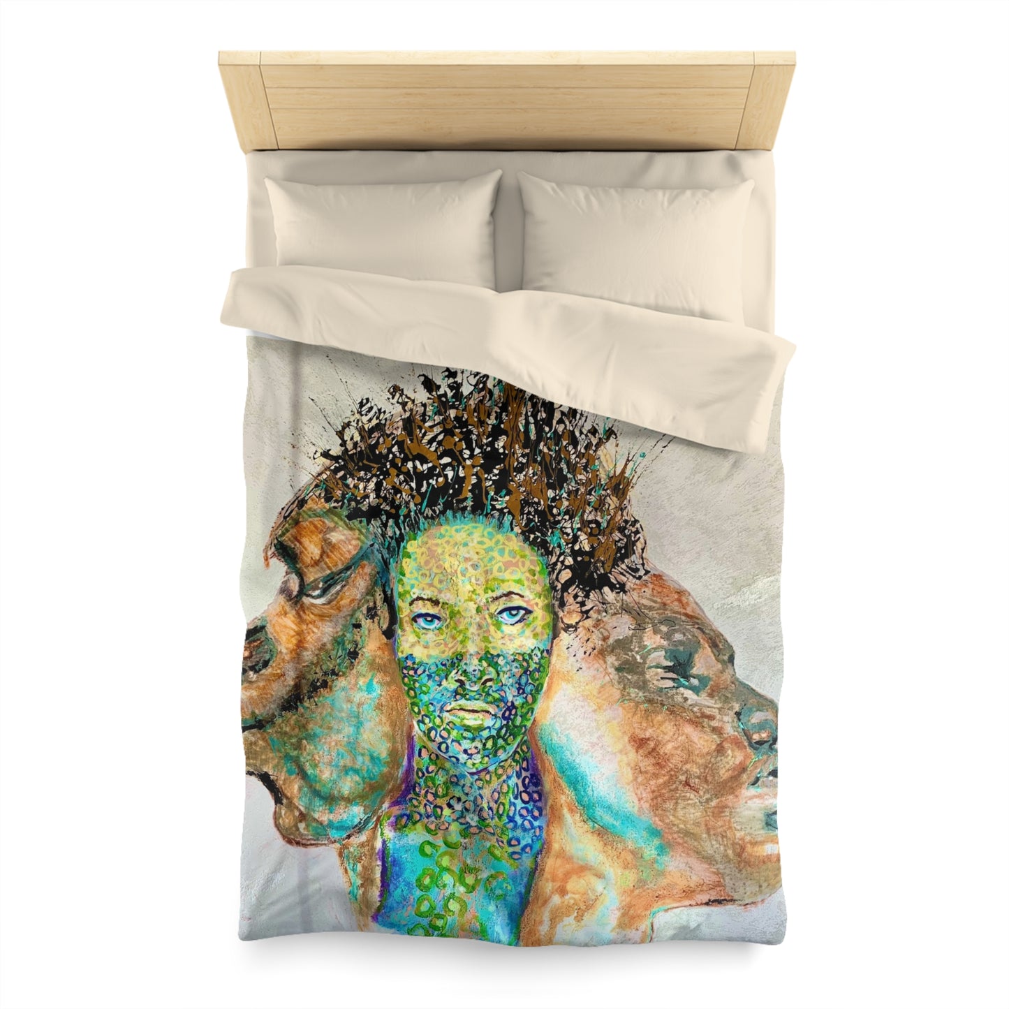 Artistic Microfiber Duvet Cover - Abstract Landscape Design for Modern Bedrooms