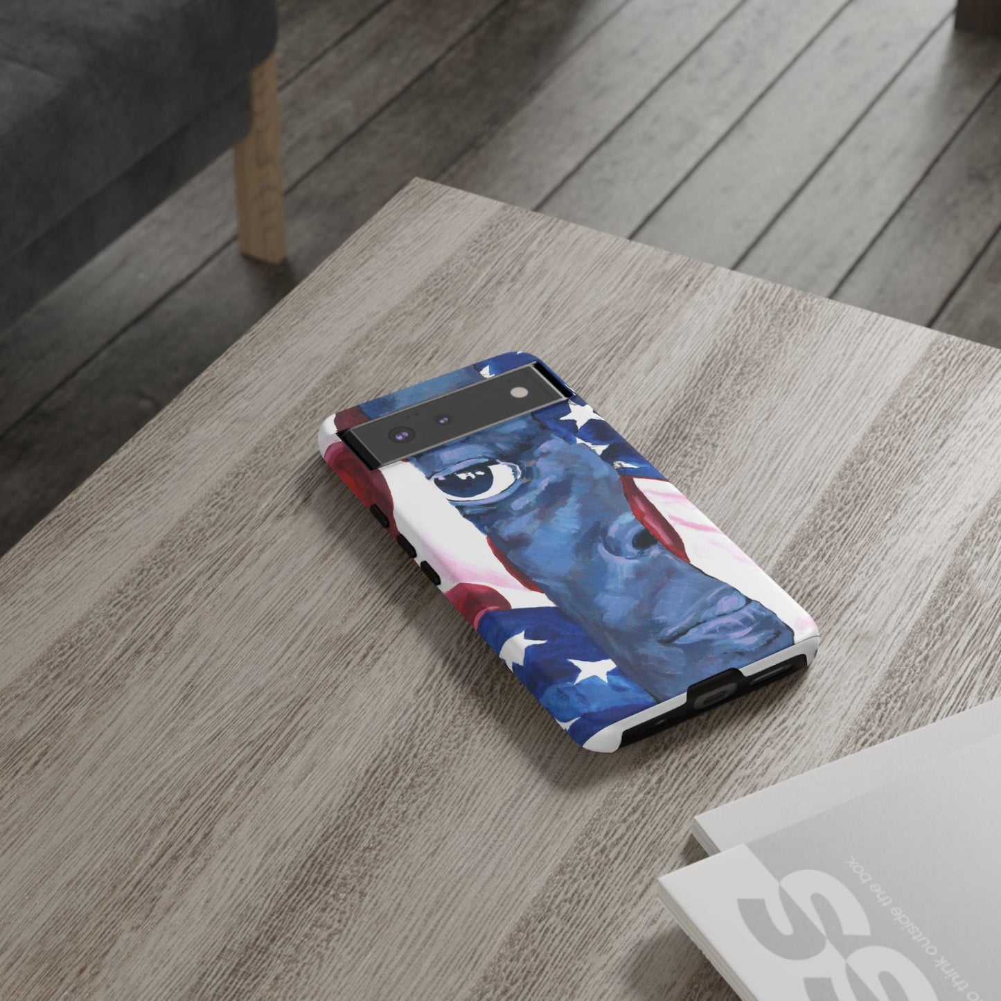 Patriotic Tough Phone Case with American Flag Design- I See You Image