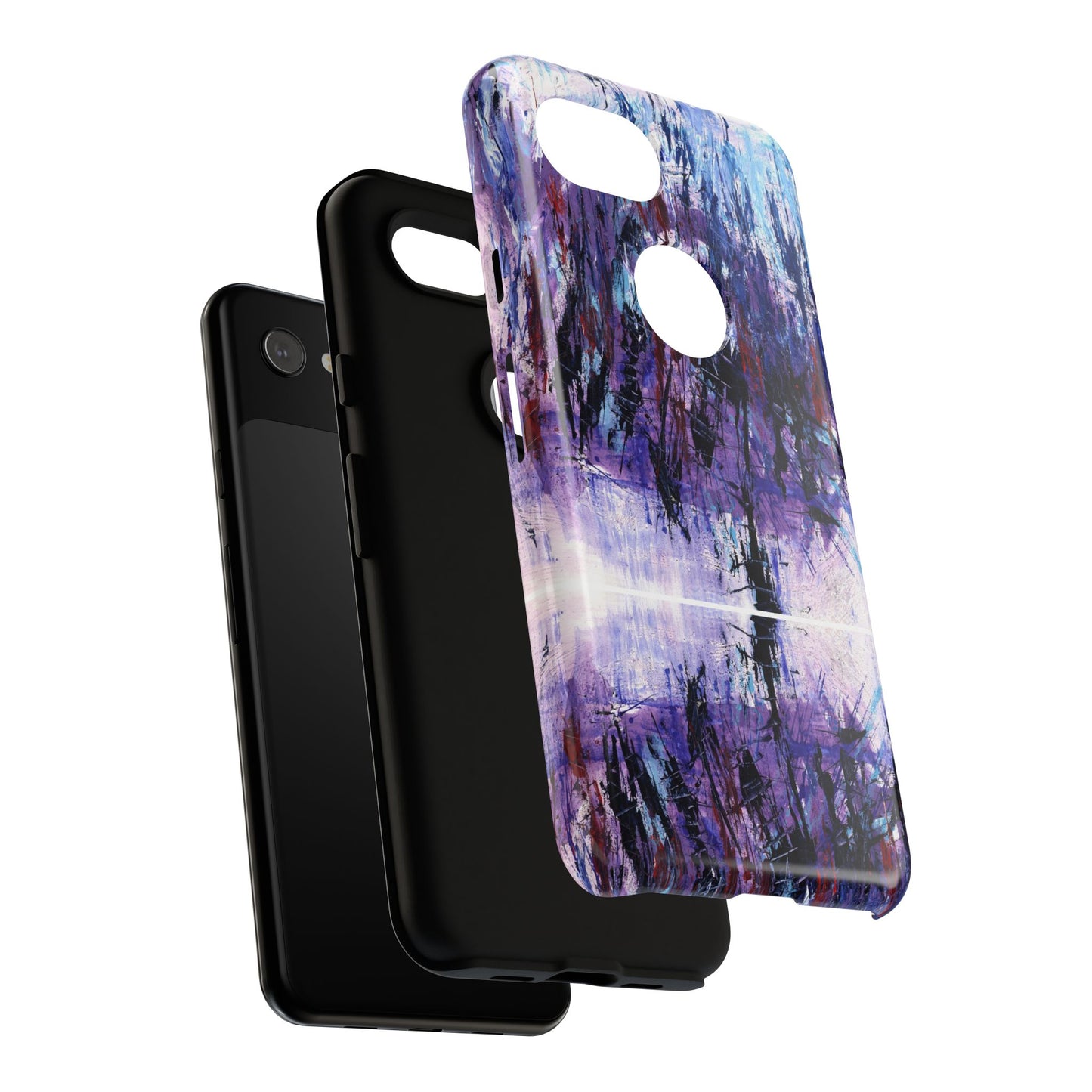 Abstract Purple Phone Case, Stylish & Protective Cover for Art Lovers- White Spring Image