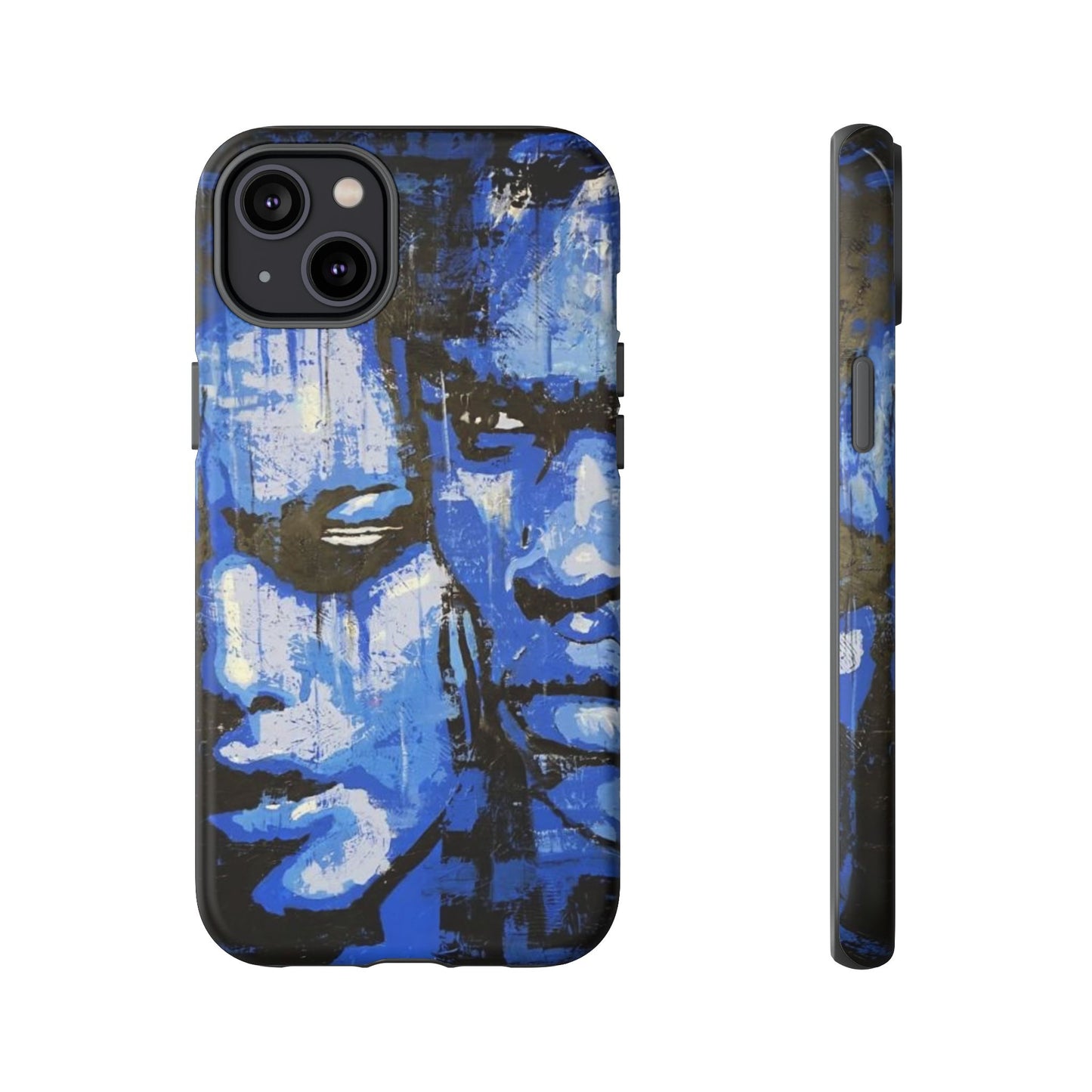 Artistic Phone Case - Tough Cases with Bold Blue Portraits -The Lovers Image