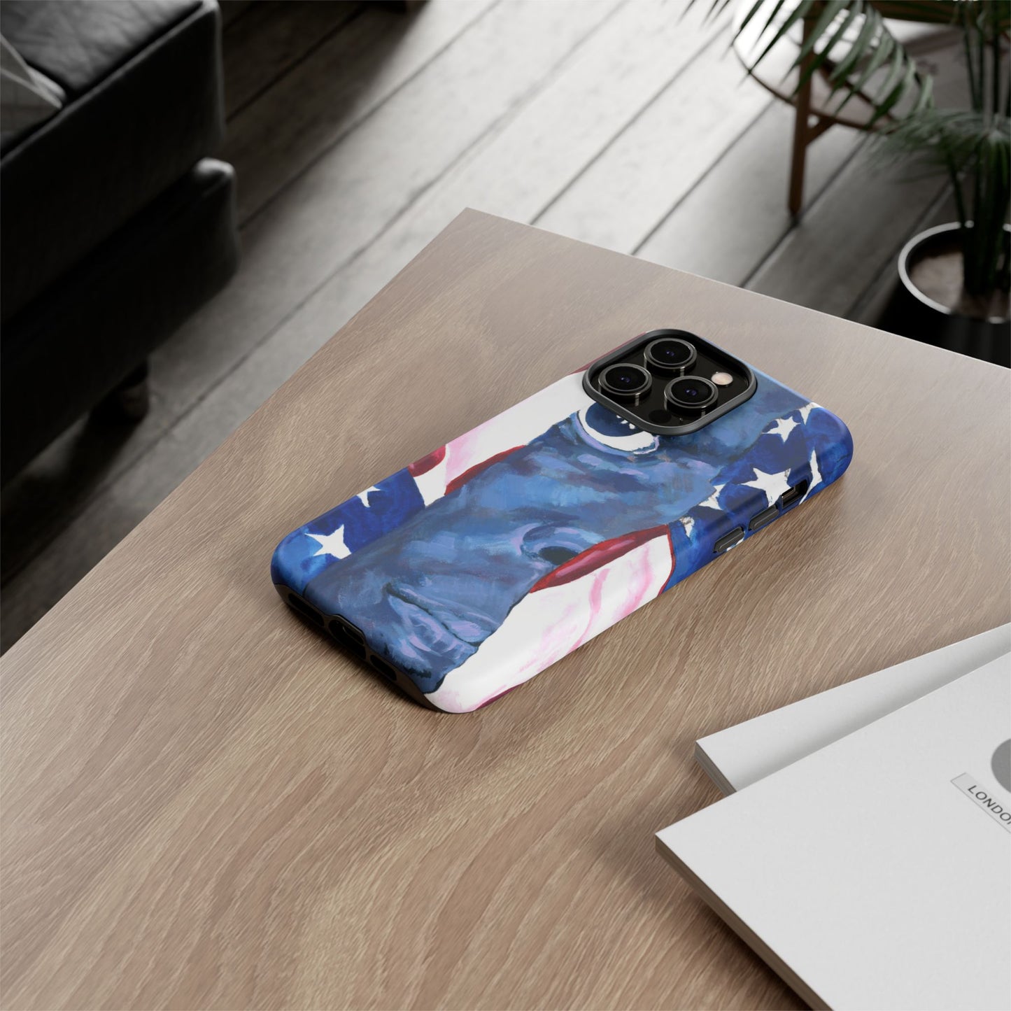 Patriotic Tough Phone Case with American Flag Design- I See You Image