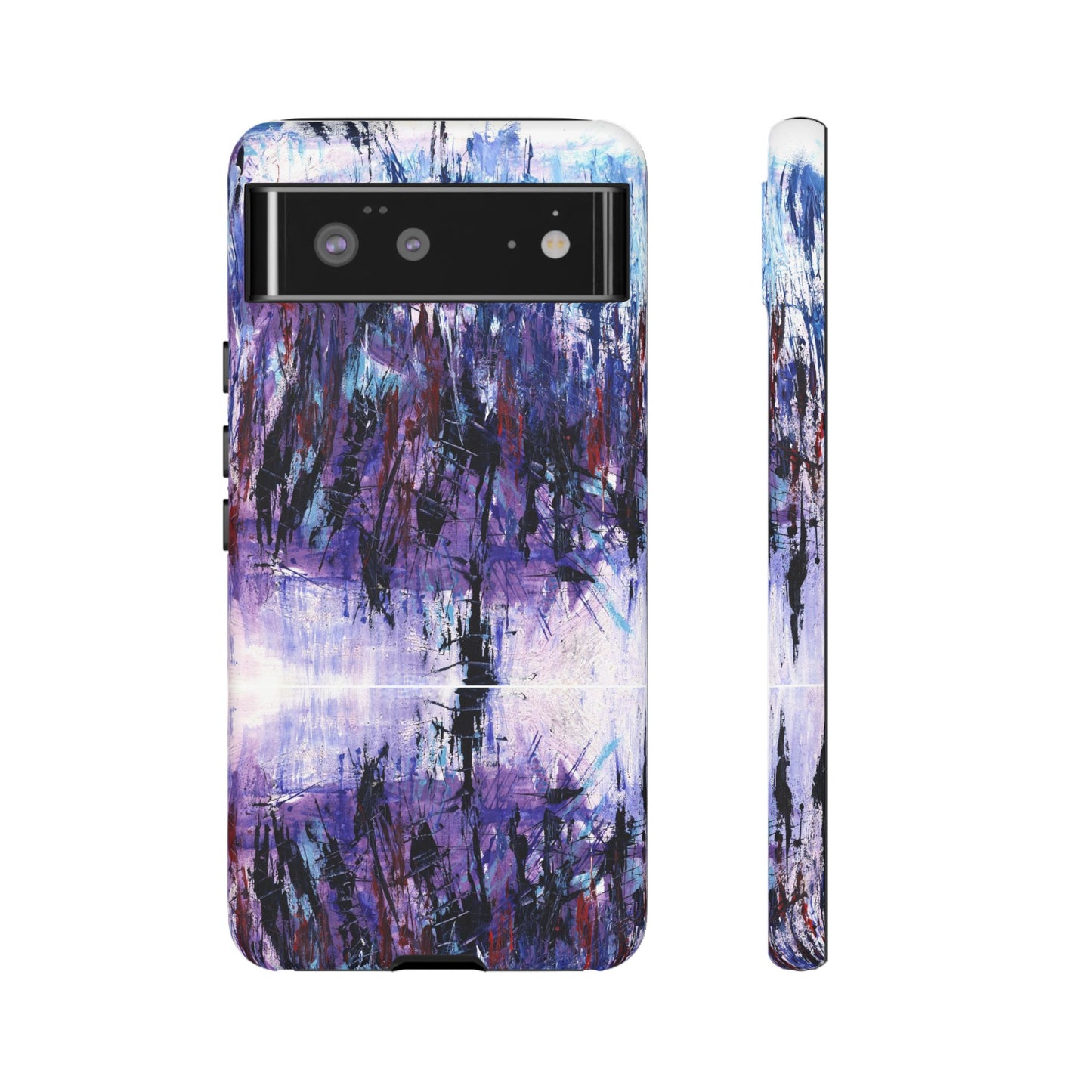 Abstract Purple Phone Case, Stylish & Protective Cover for Art Lovers- White Spring Image