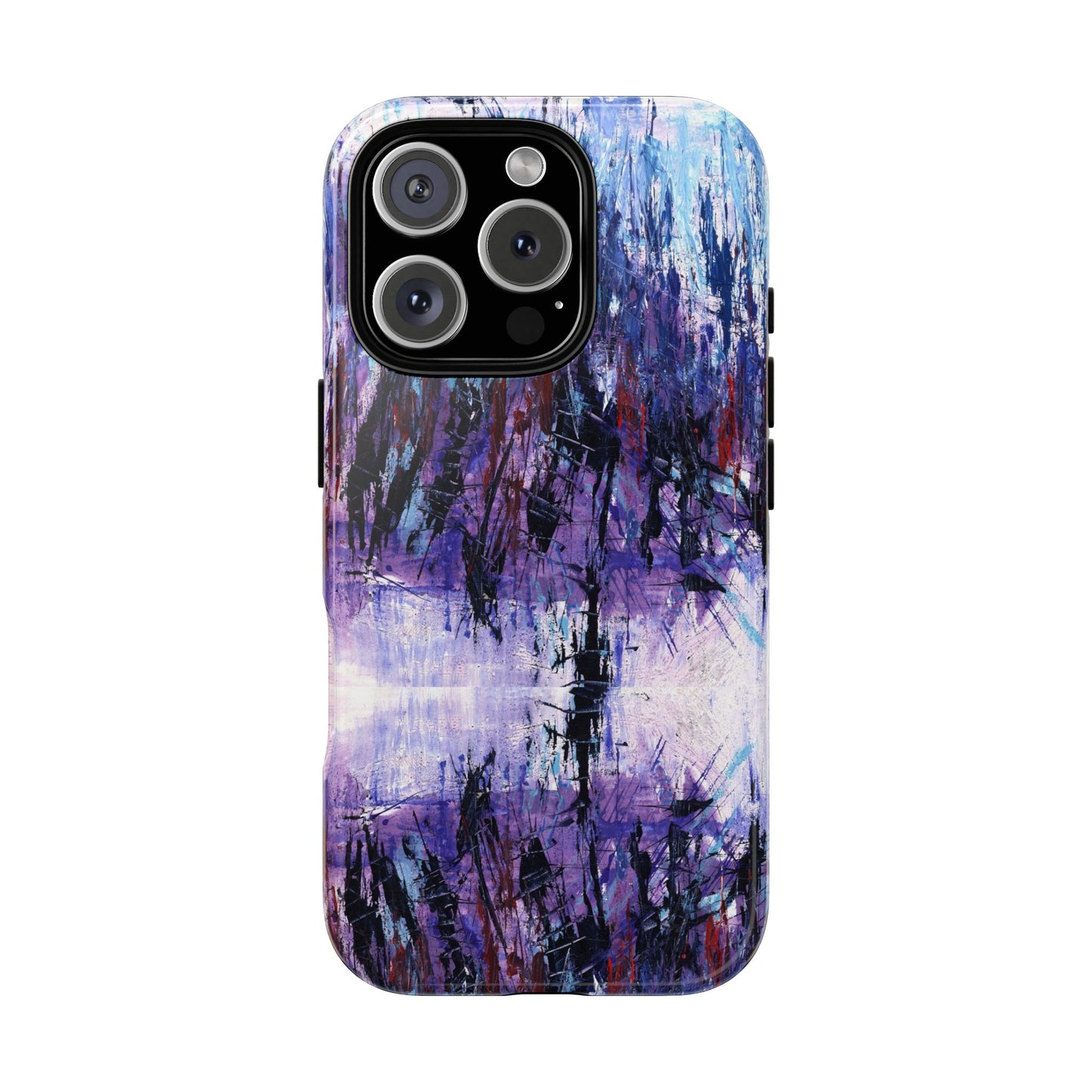 Abstract Purple Phone Case, Stylish & Protective Cover for Art Lovers- White Spring Image