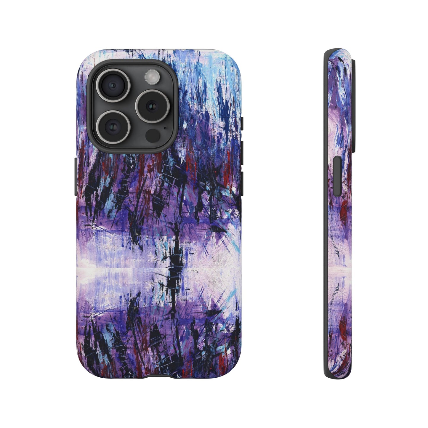 Abstract Purple Phone Case, Stylish & Protective Cover for Art Lovers- White Spring Image