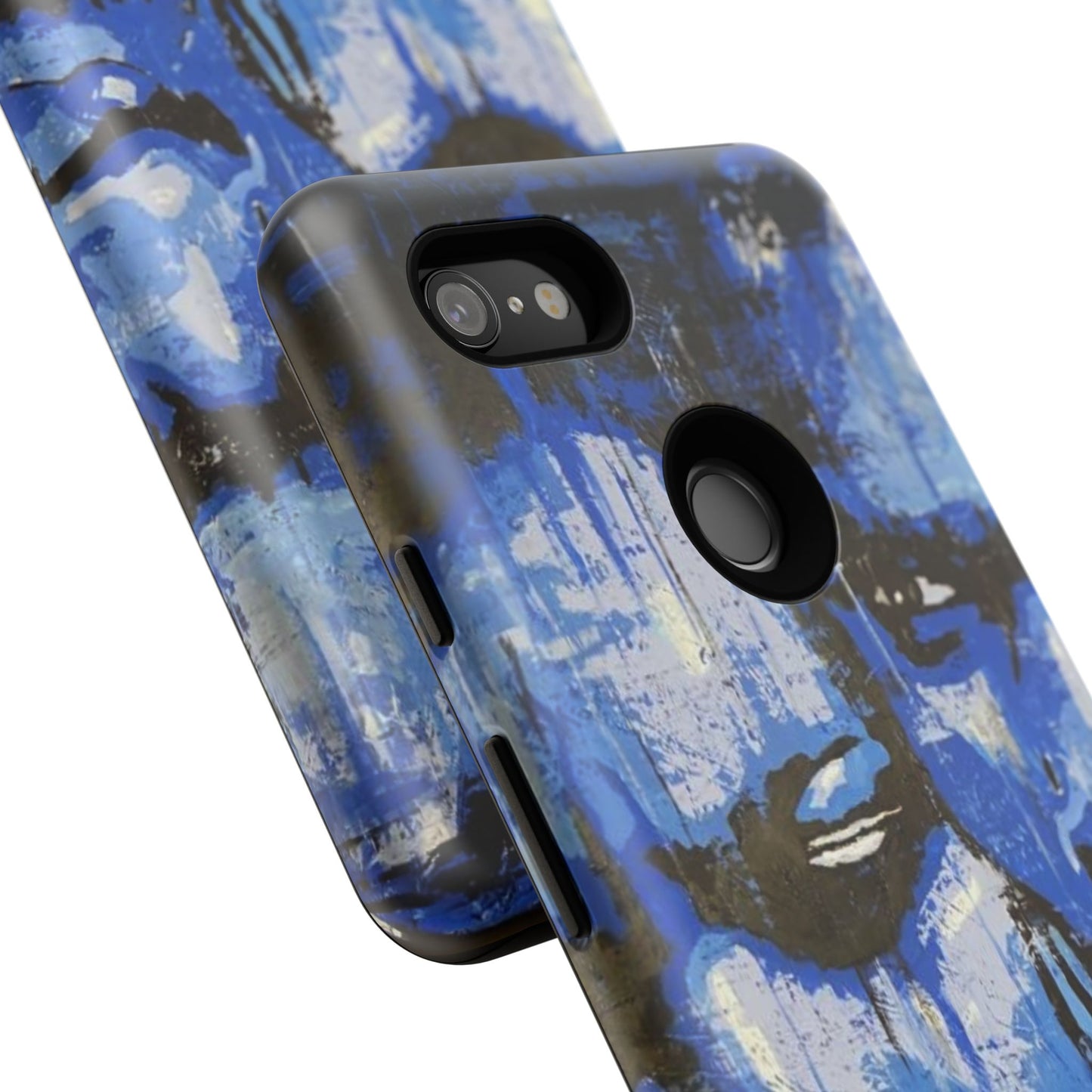 Artistic Phone Case - Tough Cases with Bold Blue Portraits -The Lovers Image