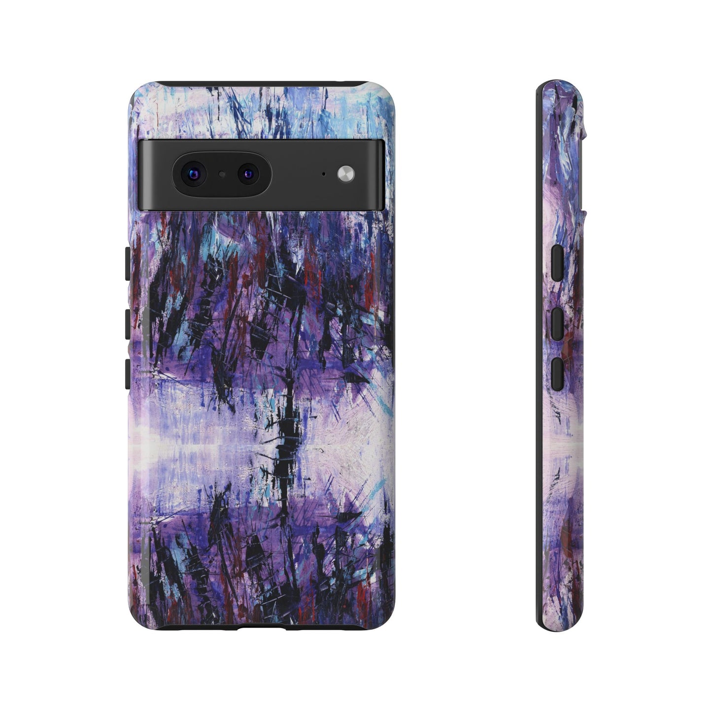 Abstract Purple Phone Case, Stylish & Protective Cover for Art Lovers- White Spring Image