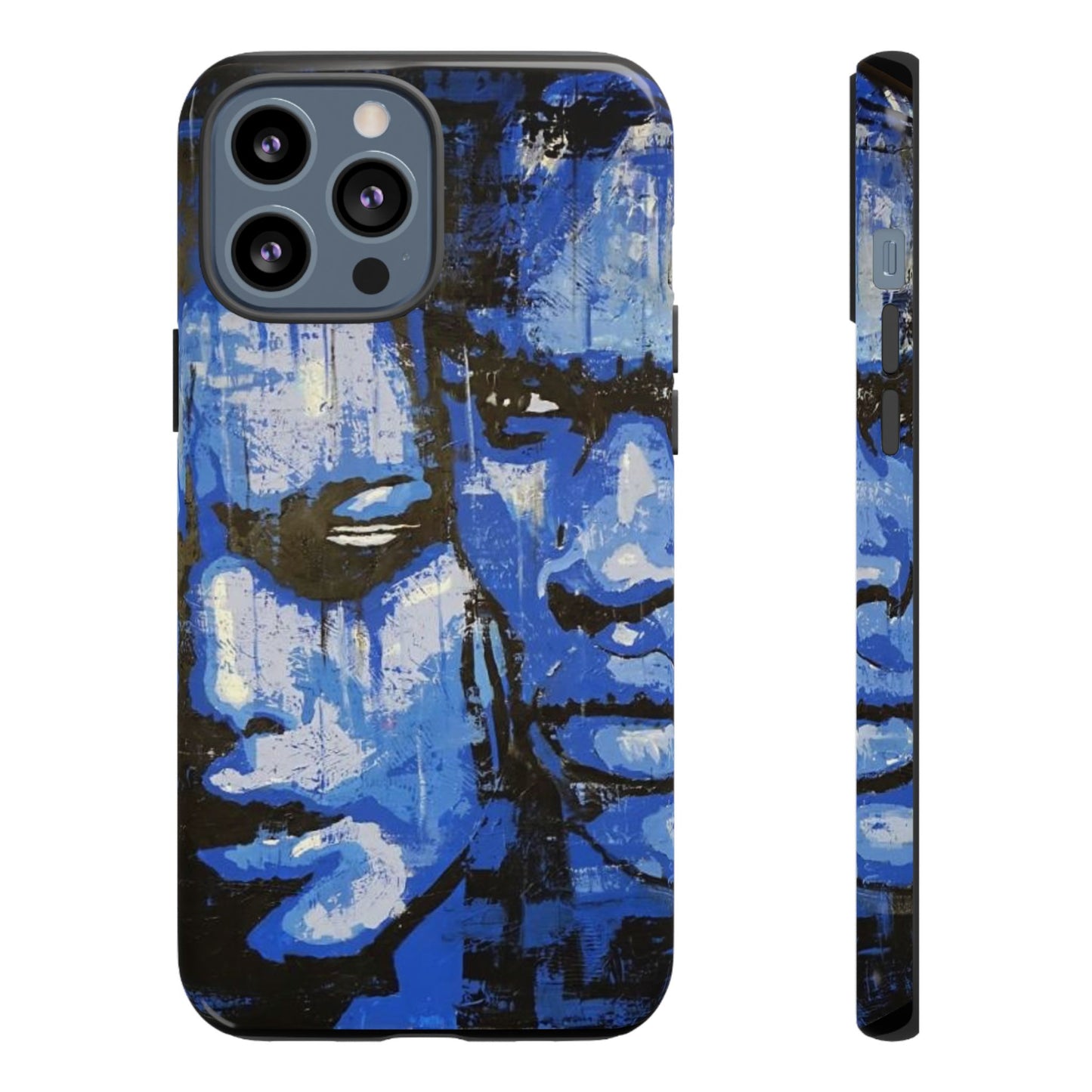 Artistic Phone Case - Tough Cases with Bold Blue Portraits -The Lovers Image