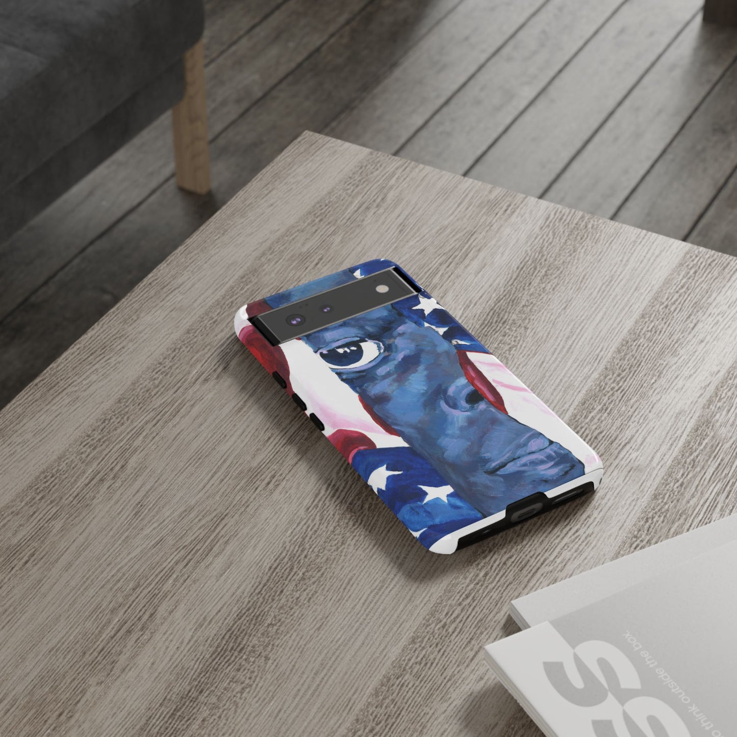 Patriotic Tough Phone Case with American Flag Design- I See You Image