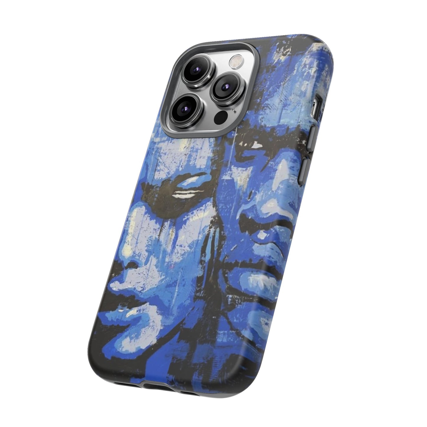 Artistic Phone Case - Tough Cases with Bold Blue Portraits -The Lovers Image